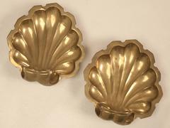 Solid Brass Footed Decorative Clamshell Dishes