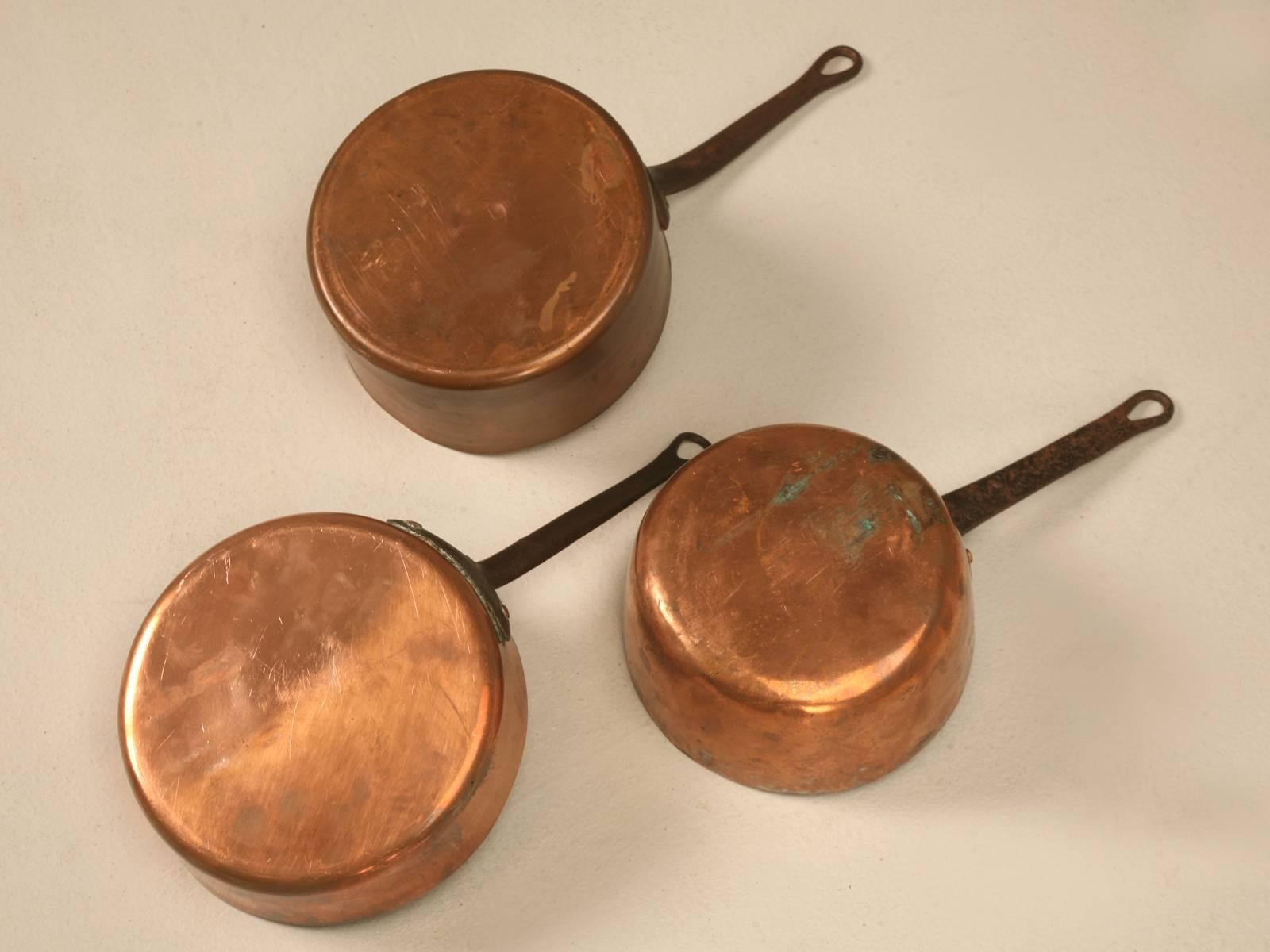 vintage french copper pots