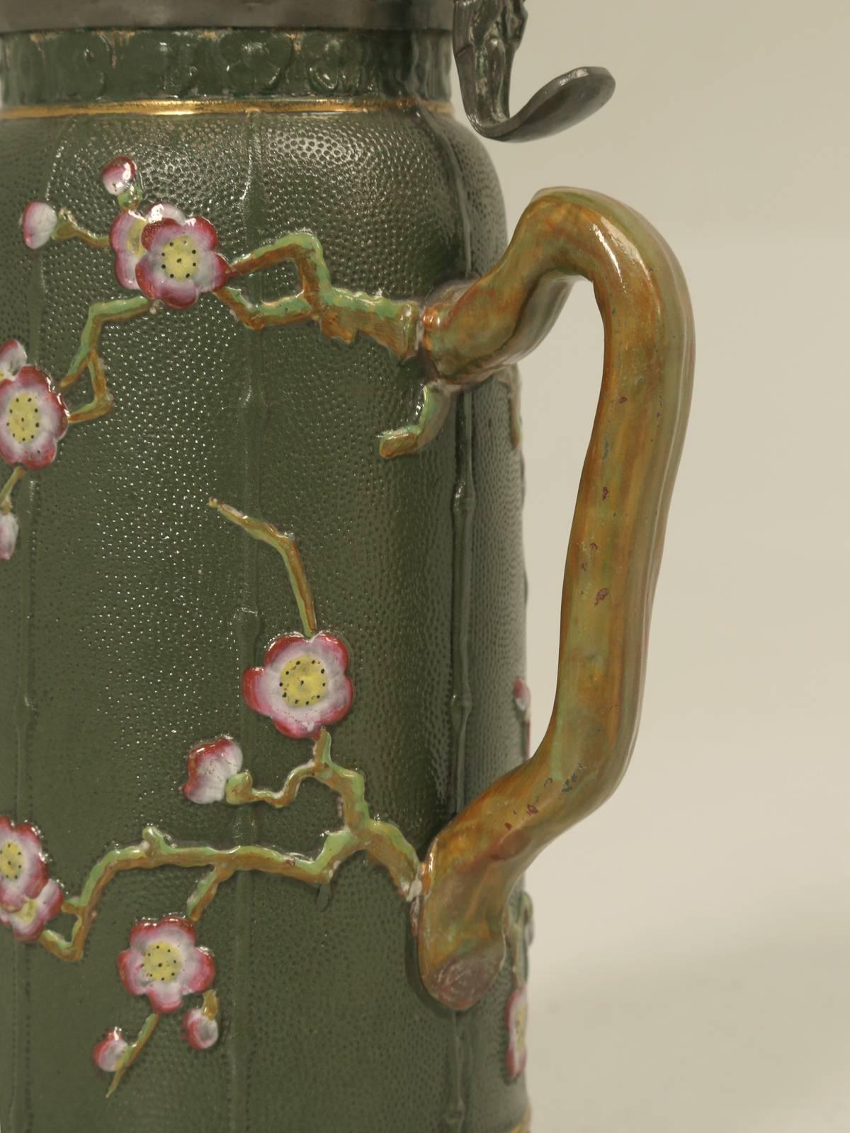English Stafforshire Pottery Pitcher in a Chinese Chippendale Style For Sale 2