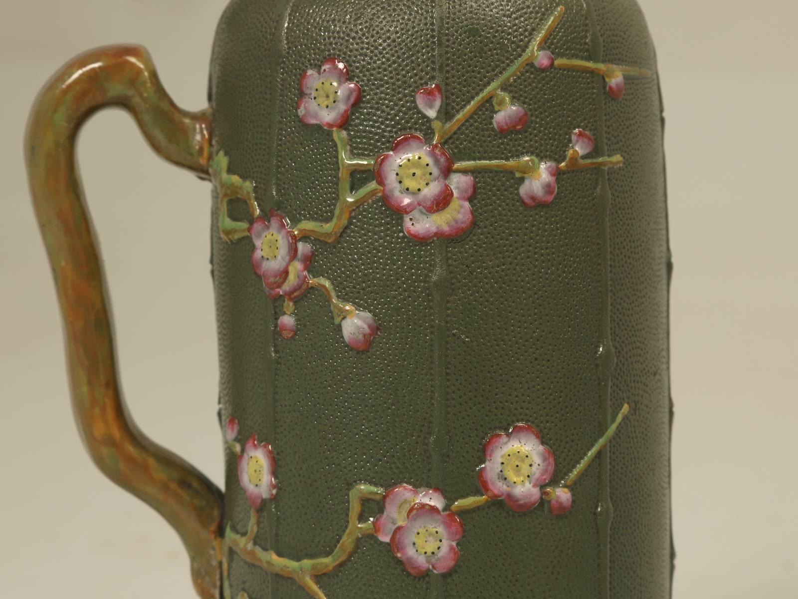 English Stafforshire Pottery Pitcher in a Chinese Chippendale Style For Sale 1