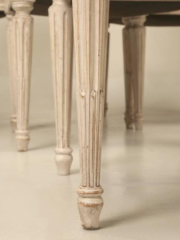Painted French Louis XVI Style SIde Chairs, Set of Eight or More Hand-Carved For Sale 2