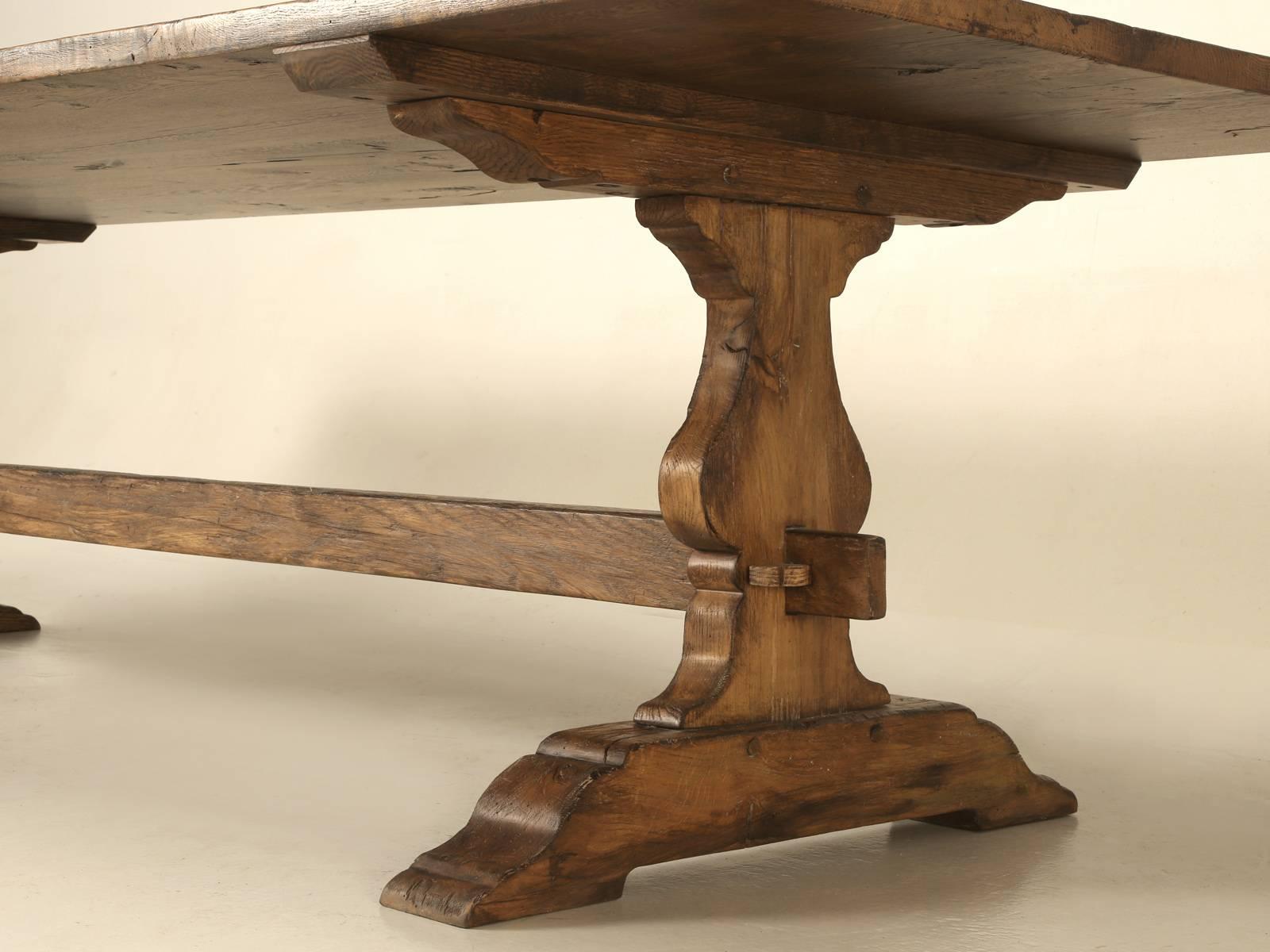 Antique French Oak Trestle Dining Table 1