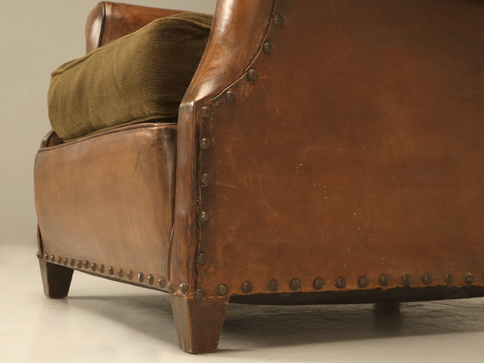 French Leather Club Chair, circa 1920s 1