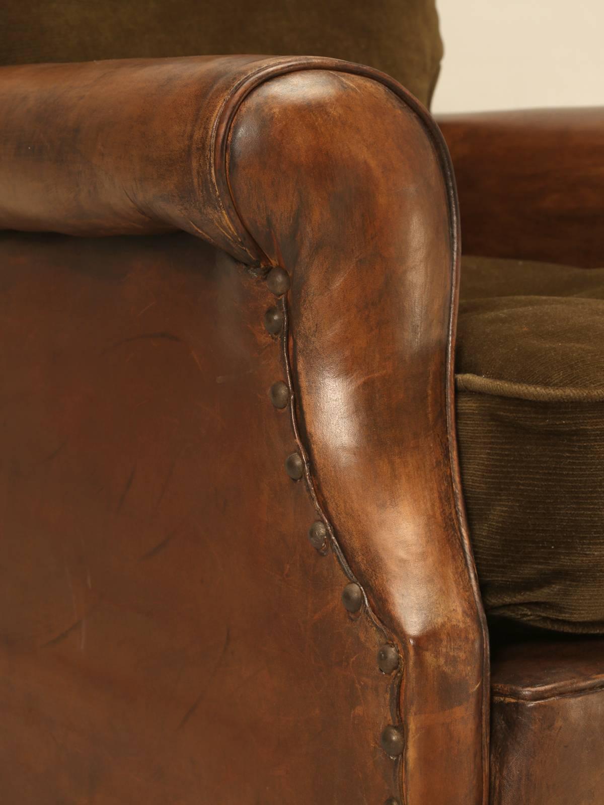 Early 20th Century French Leather Club Chair, circa 1920s
