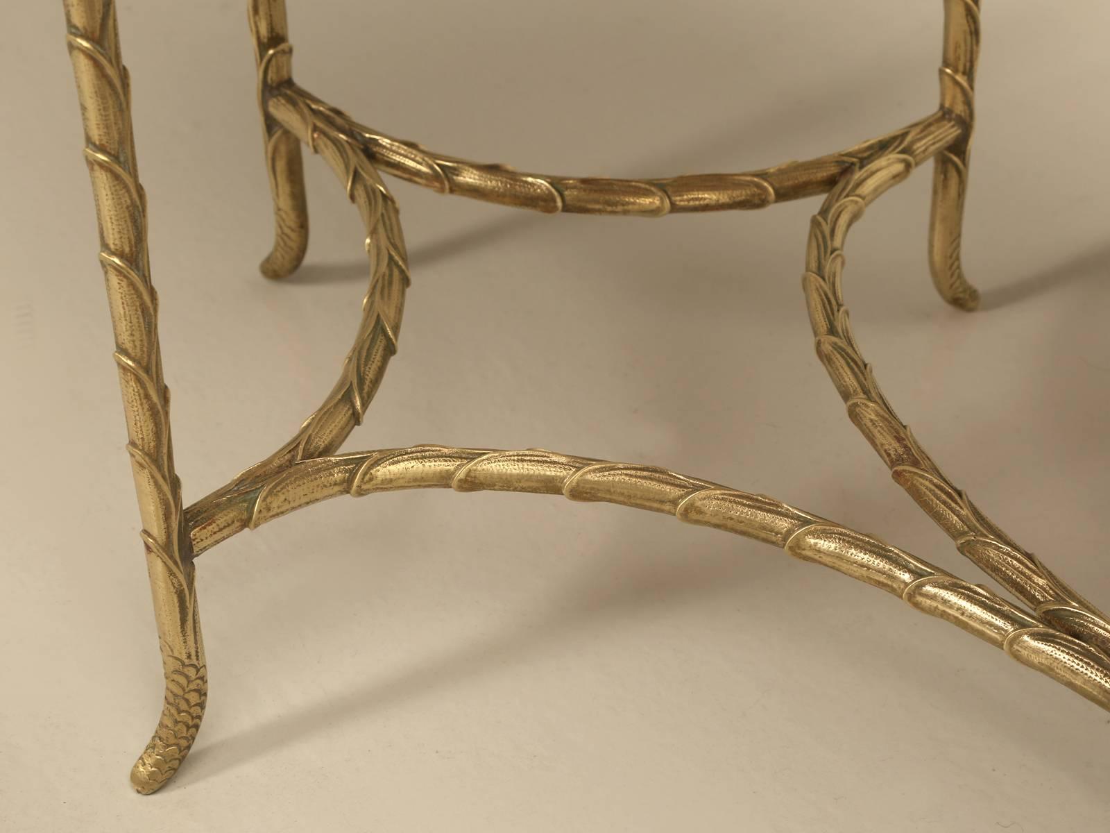 French Bronze Bamboo Style Coffee Table Attributed to Bagues 3