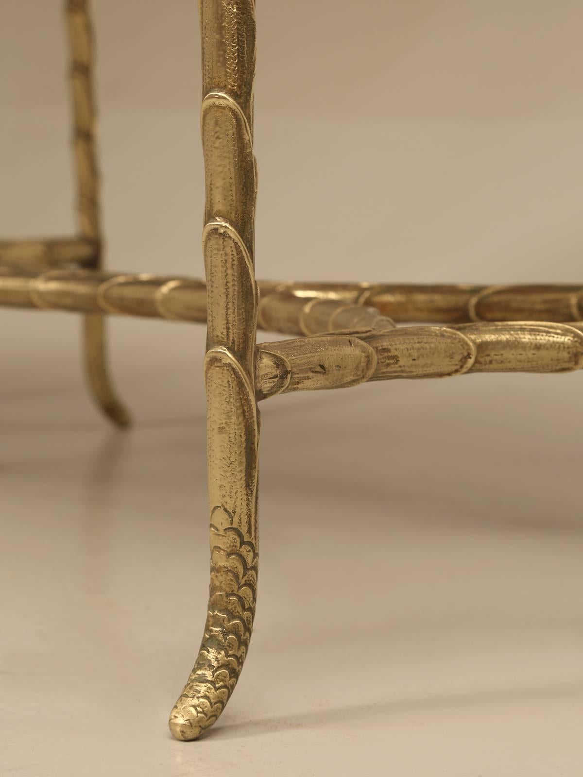 French Bronze Bamboo Style Coffee Table Attributed to Bagues 5