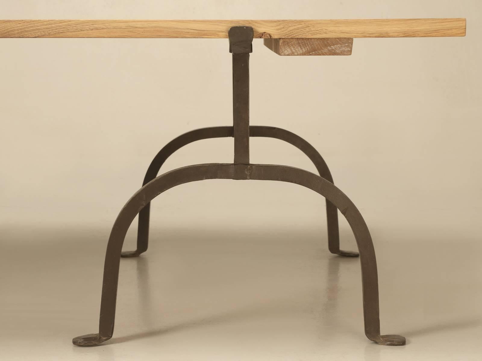 French Oak and Wrought Iron Coffee Table 2