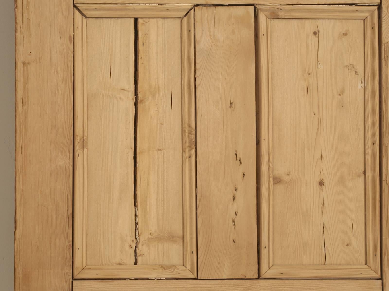 Antique Irish Stripped Pine Door In Distressed Condition In Chicago, IL