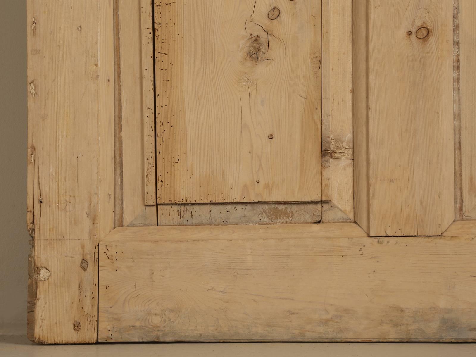 Antique Irish Scrubbed Pine Interior Door In Distressed Condition For Sale In Chicago, IL