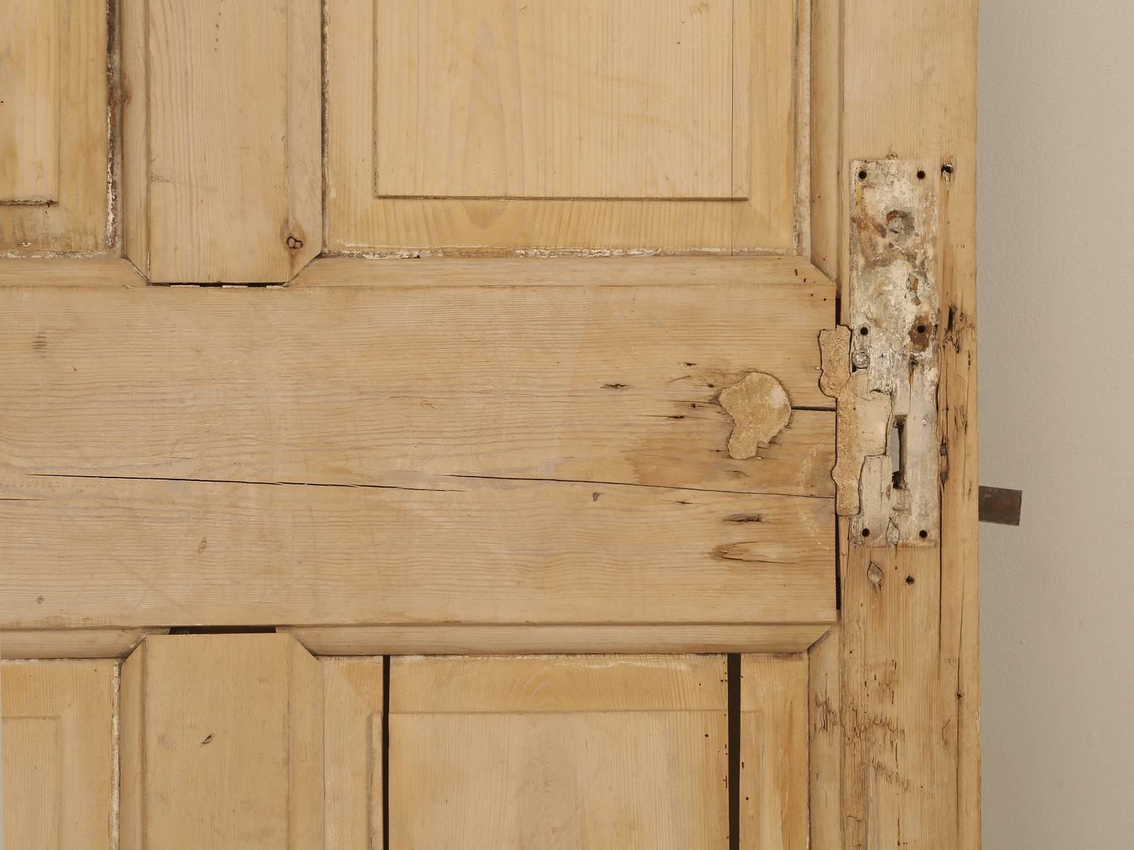 Antique Irish Scrubbed Pine Interior Door For Sale 2