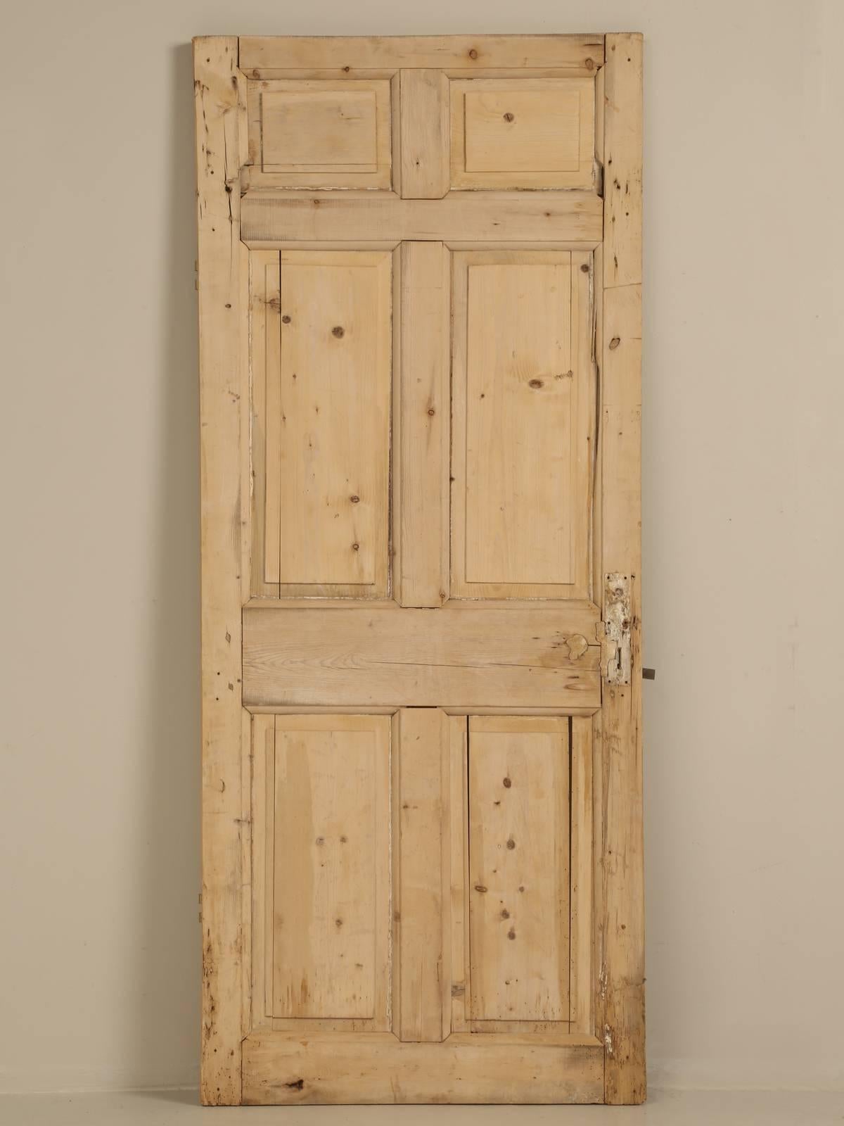 Late 19th Century Antique Irish Scrubbed Pine Interior Door For Sale