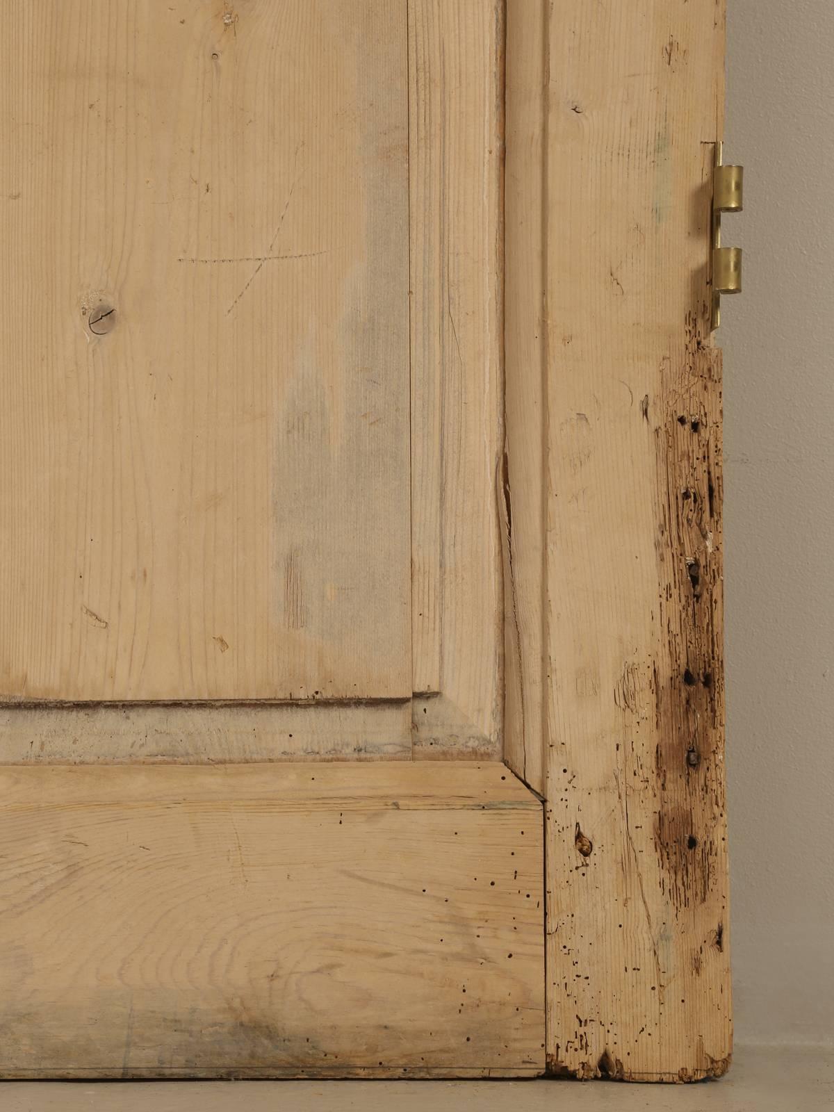 Country Antique Irish Scrubbed Pine Interior Door For Sale