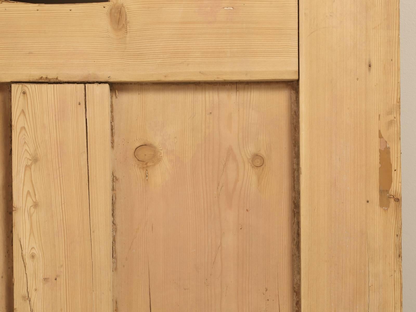 Antique Irish Pine Scrubbed Exterior Door In Distressed Condition For Sale In Chicago, IL