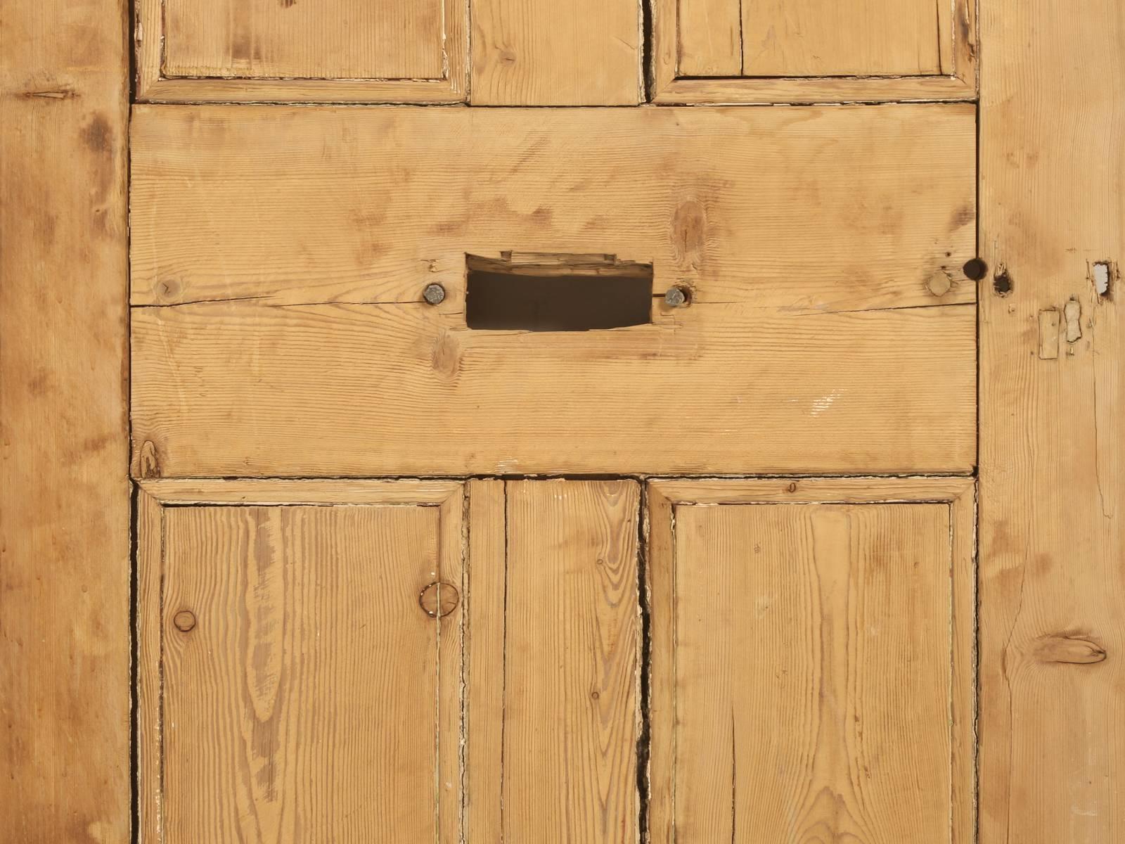 Antique Irish Pine Scrubbed Exterior Door For Sale 2