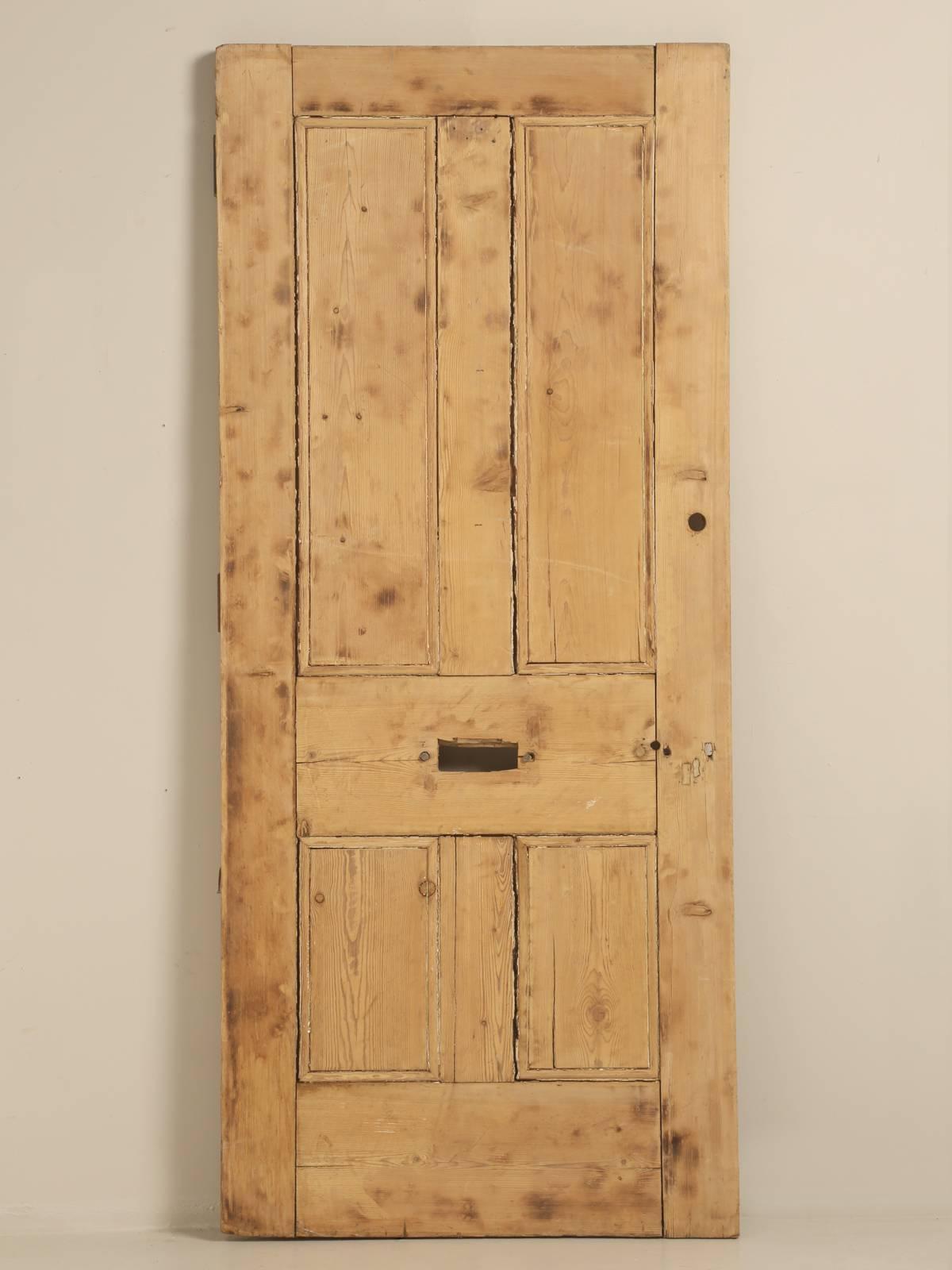 Antique Irish Pine Scrubbed Exterior Door For Sale 1