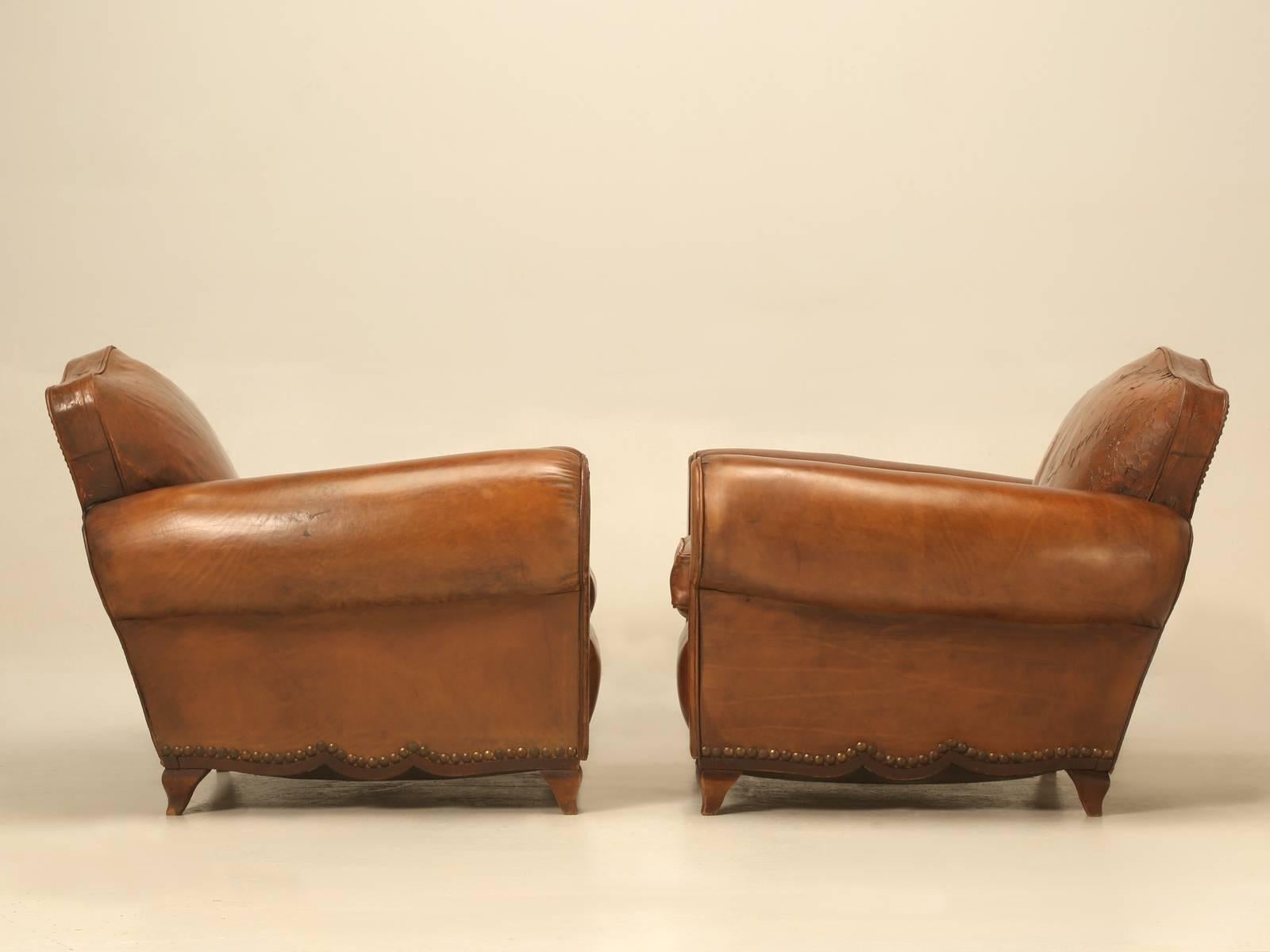 French Leather Club Chairs from the 1930s 3