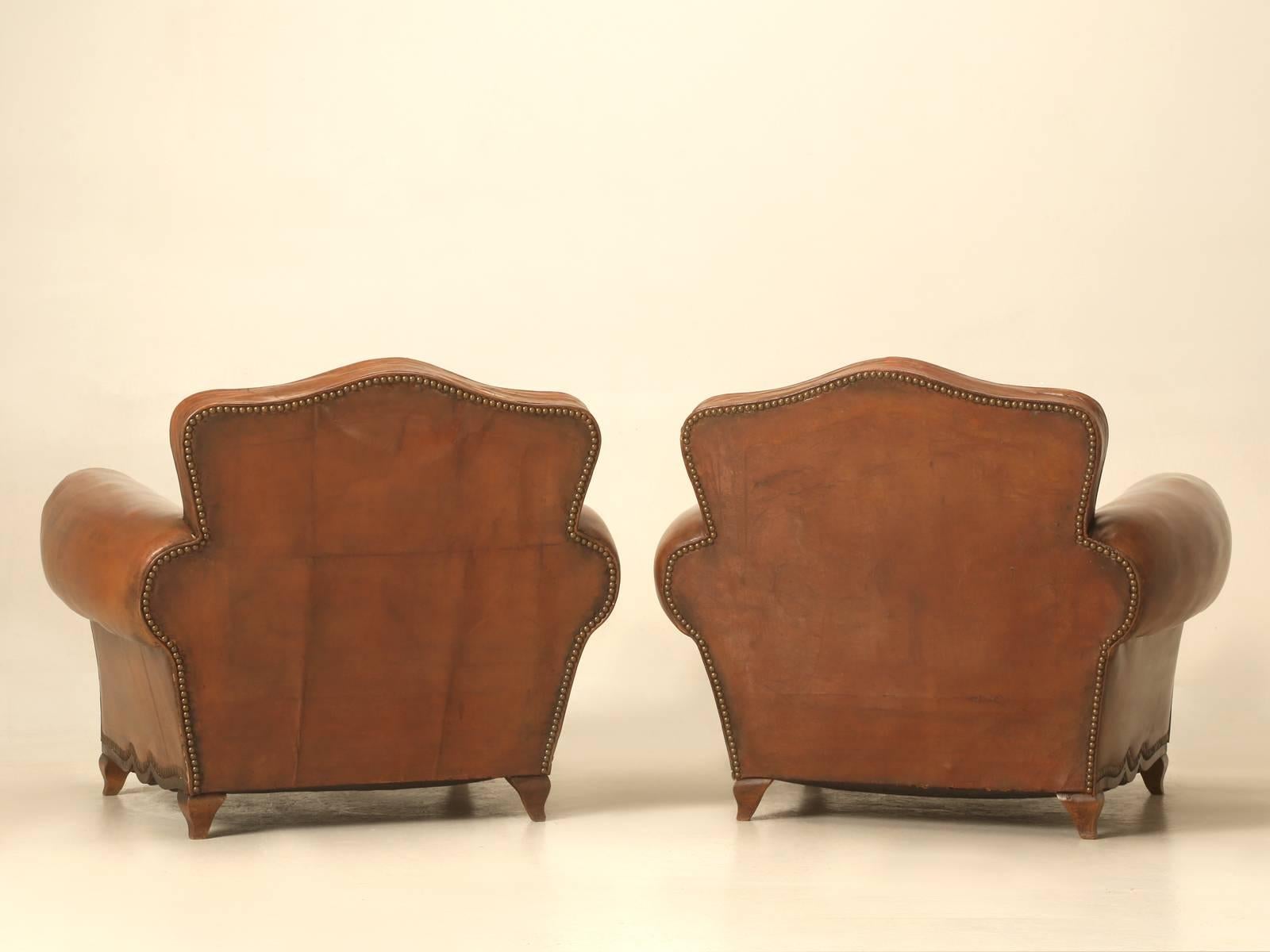 French Leather Club Chairs from the 1930s 4