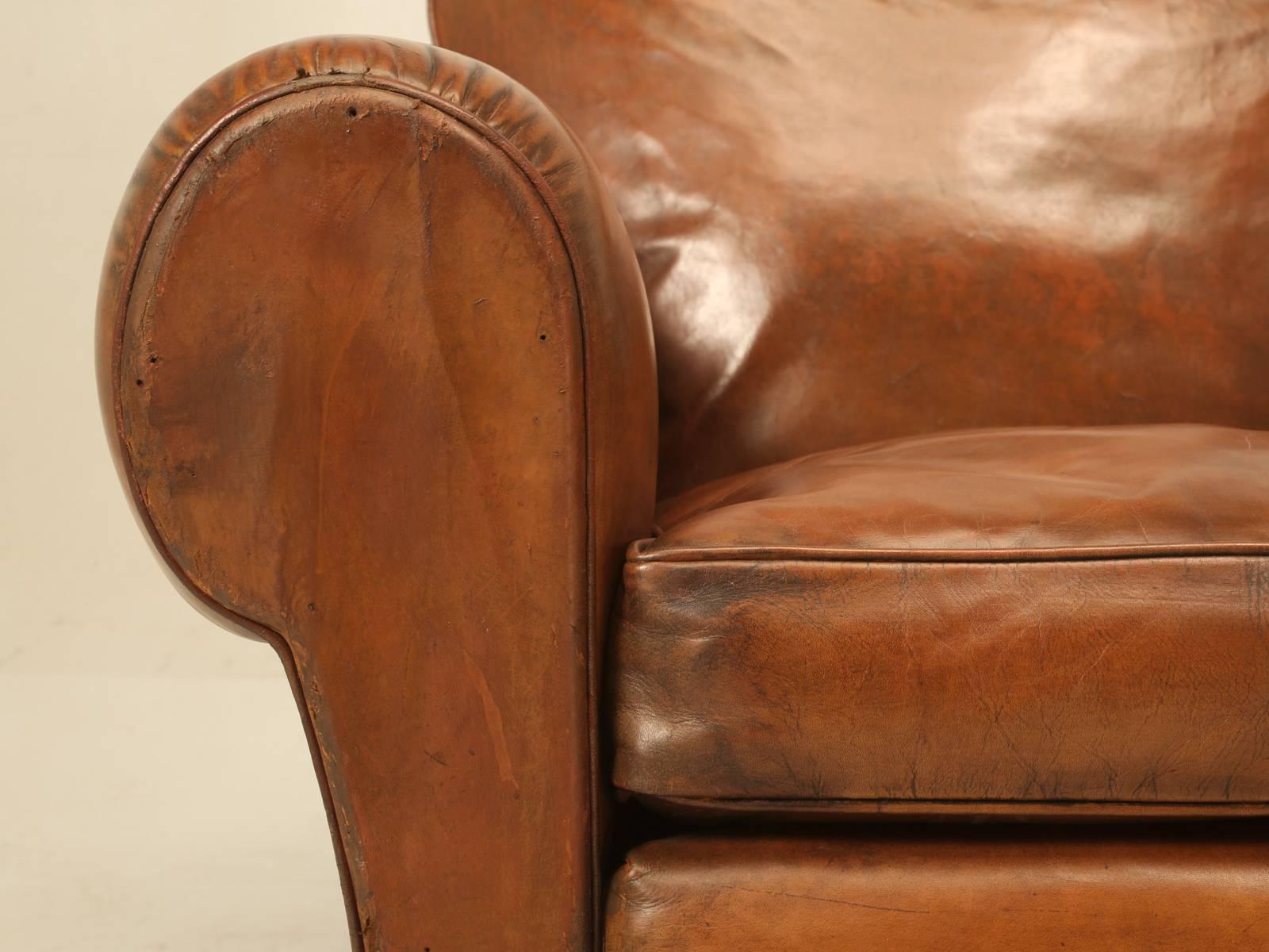 French Leather Club Chairs from the 1930s 1