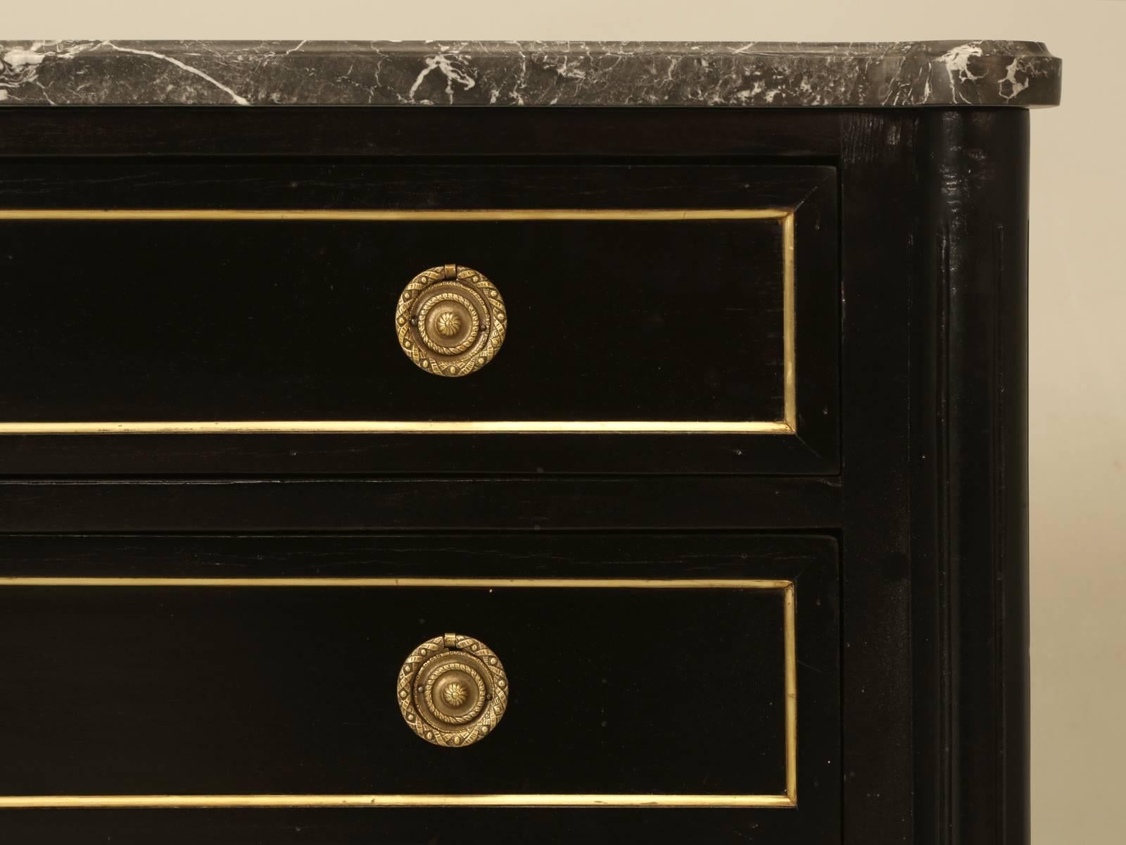 French Louis XVI Style Commode in an Ebonized Finish 4