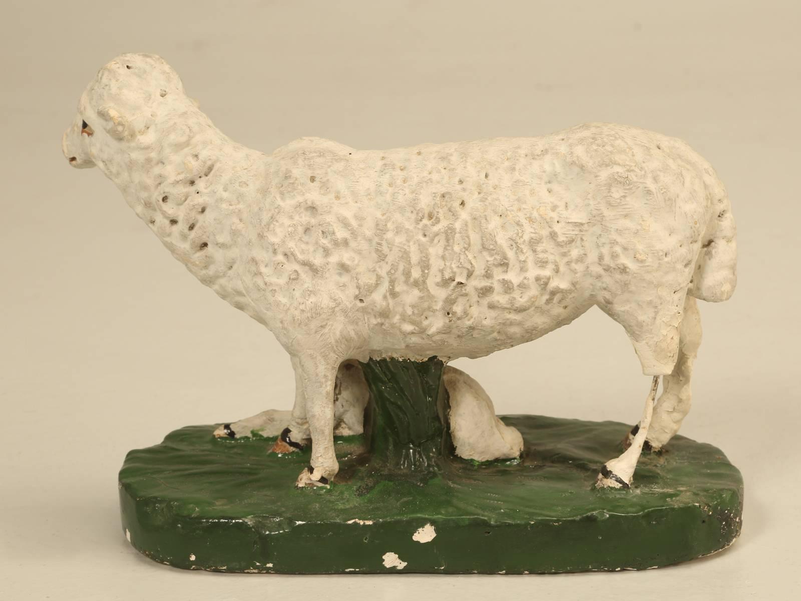 Mid-20th Century Sheep with Lamb American Chaulkware