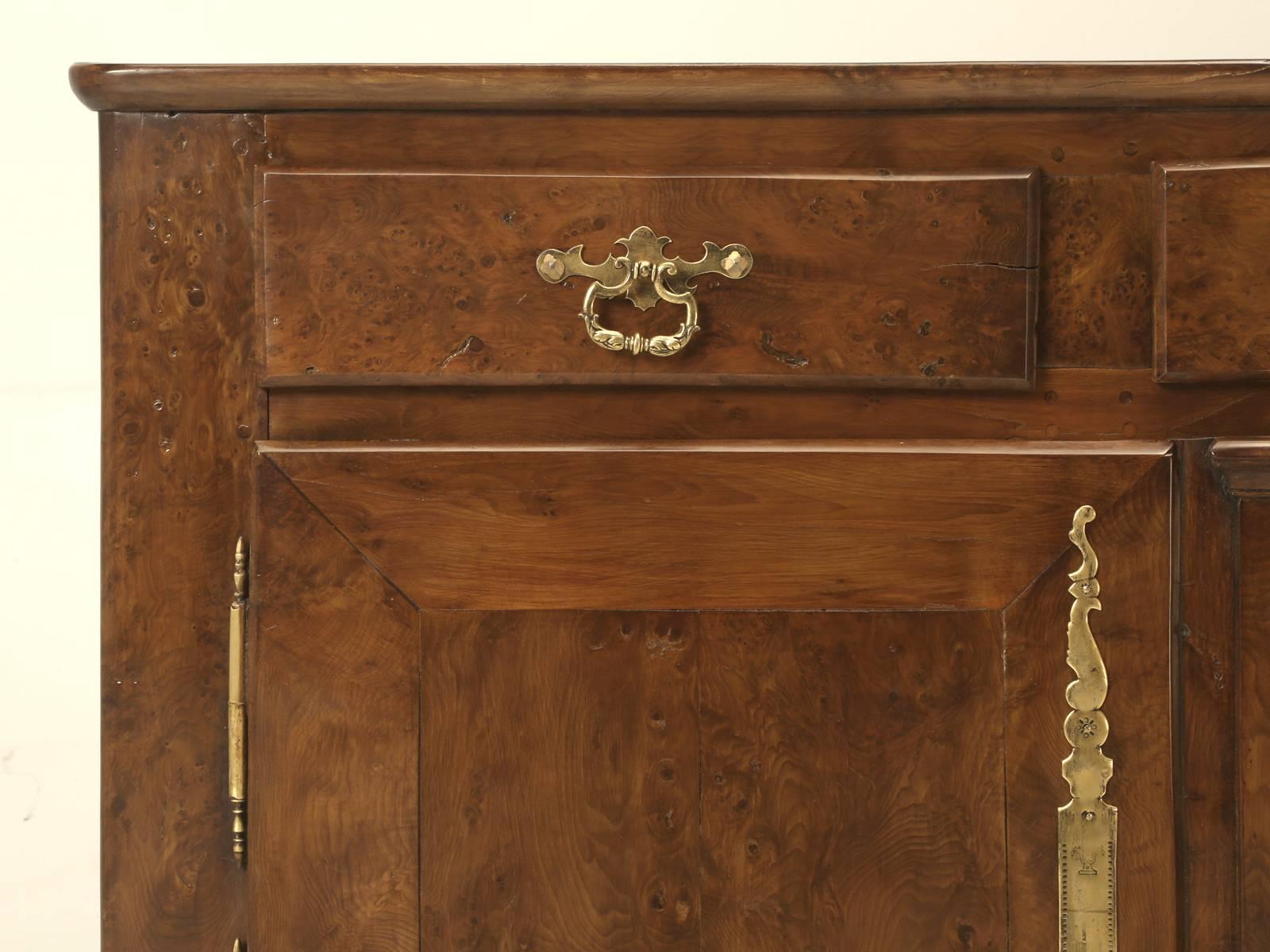 Hand-Crafted Antique French Louis XIII Style Yew Wood Buffet, circa 1800 Restored and Rare For Sale