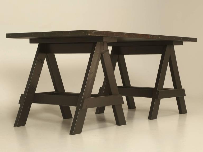 Industrial Zinc Top Desk or Kitchen Table at 1stDibs