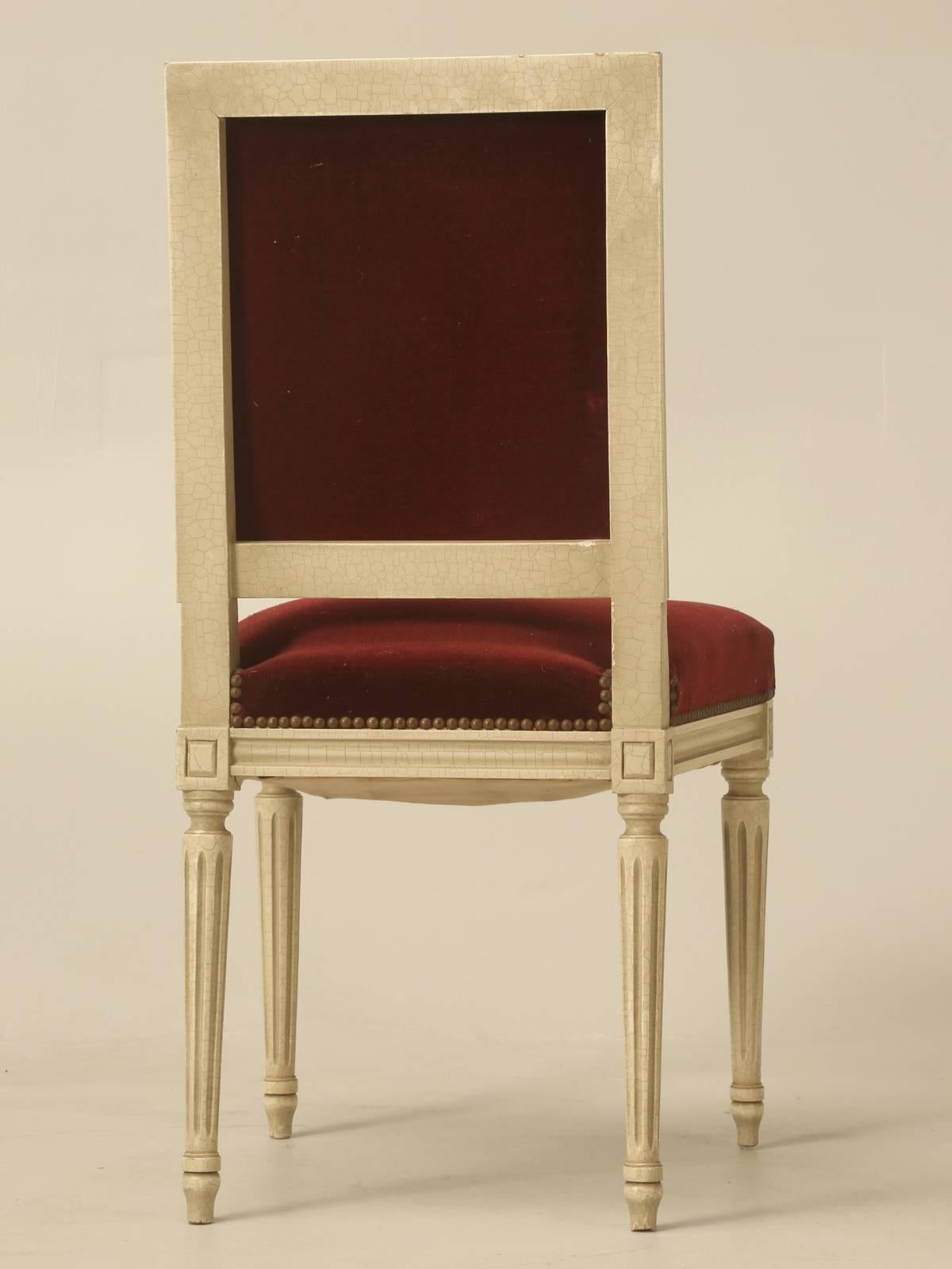French Louis XVI Style Original Paint Dining Chairs 6