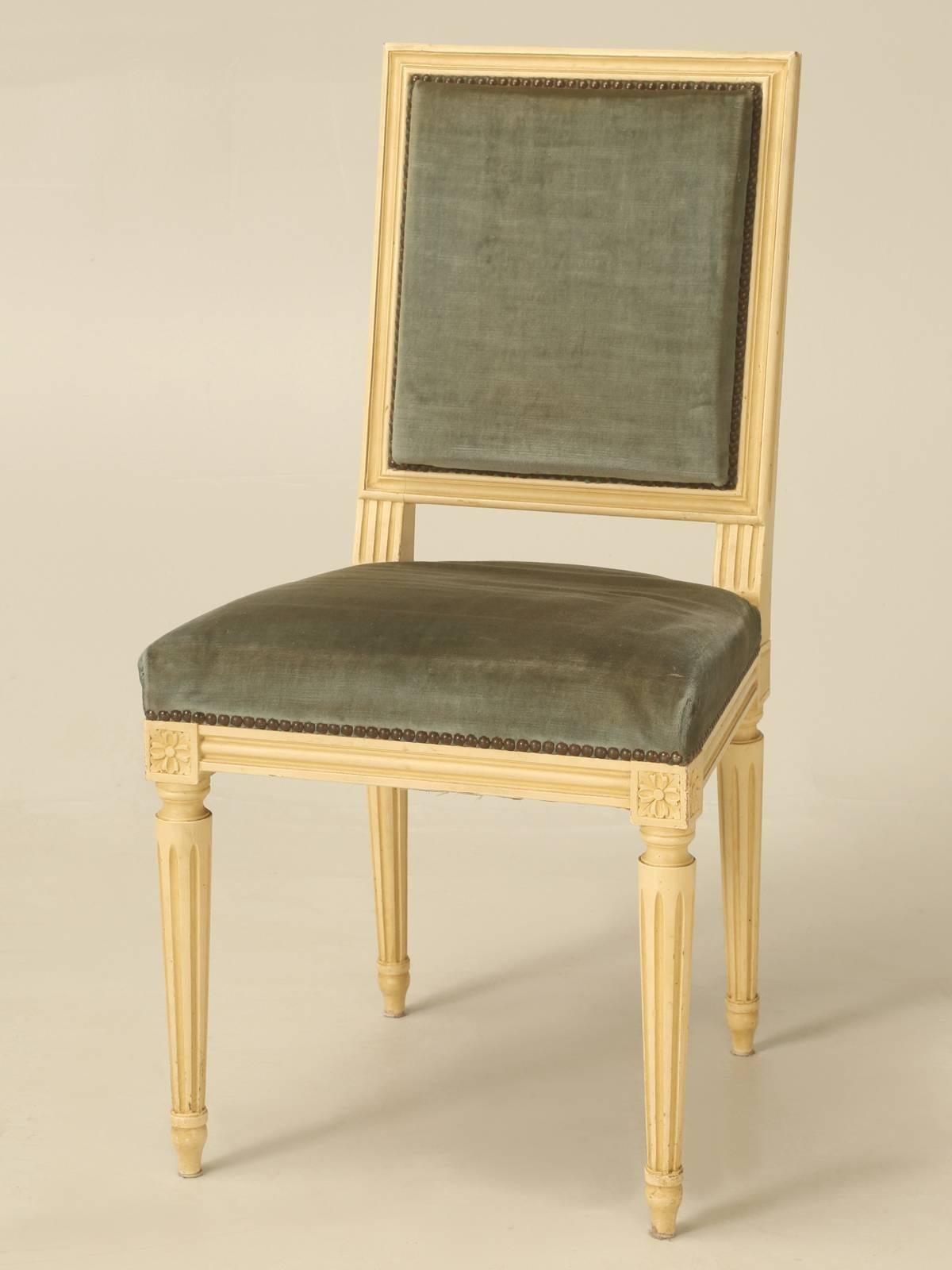 French Louis XVI Style Dining Side Chair in Original Paint 4