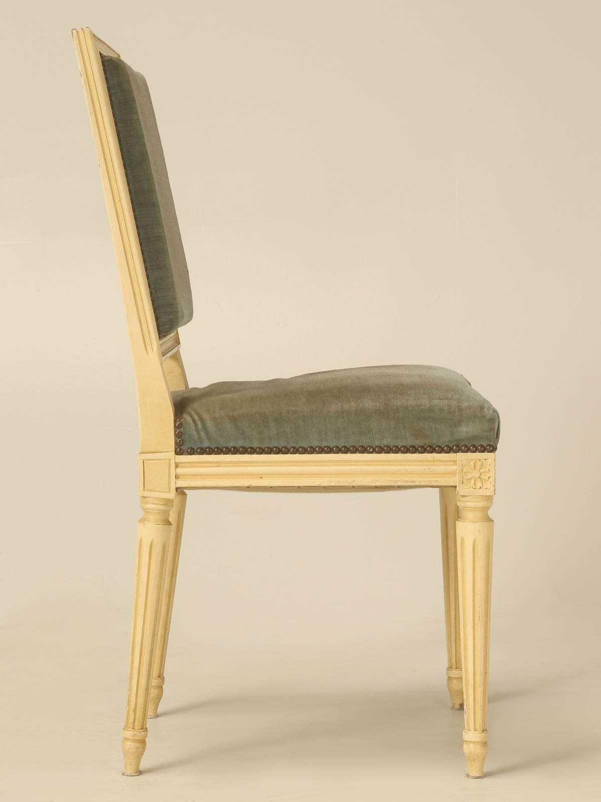 French Louis XVI Style Dining Side Chair in Original Paint 5