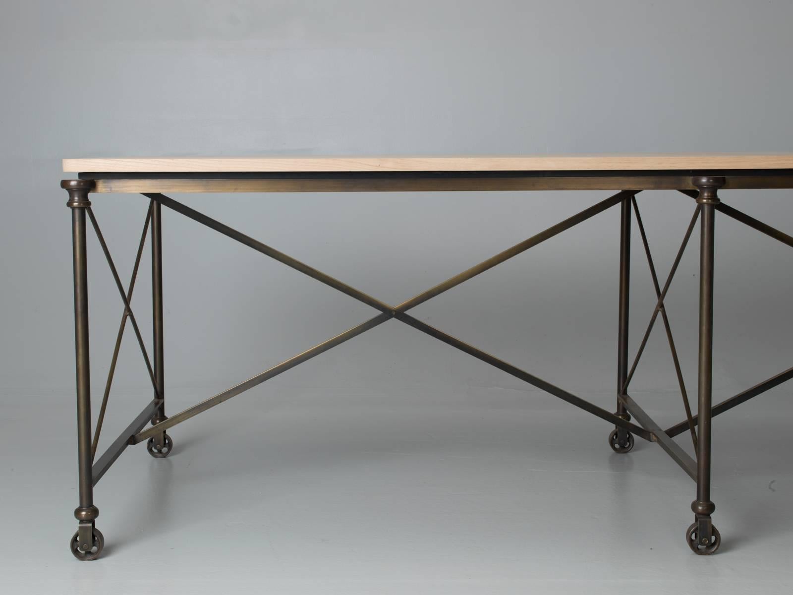 American Bronze Dining Table with an Ashwood Top