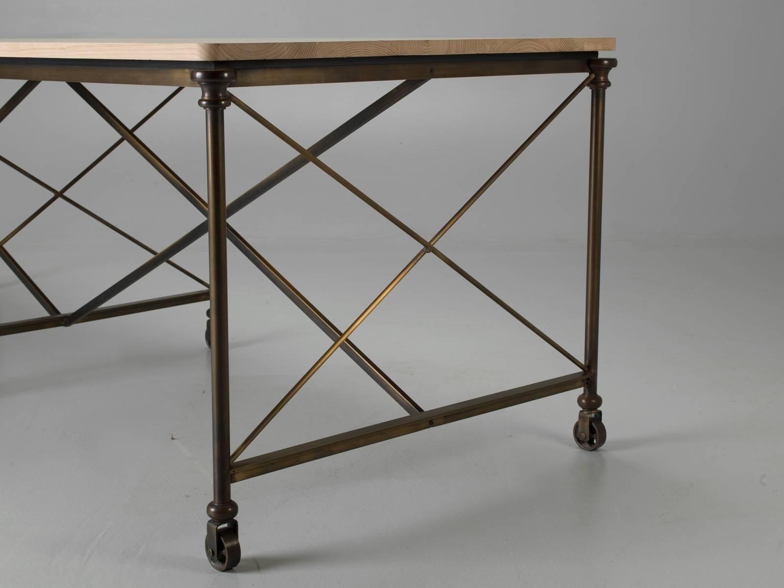 Bronze Dining Table with an Ashwood Top 2