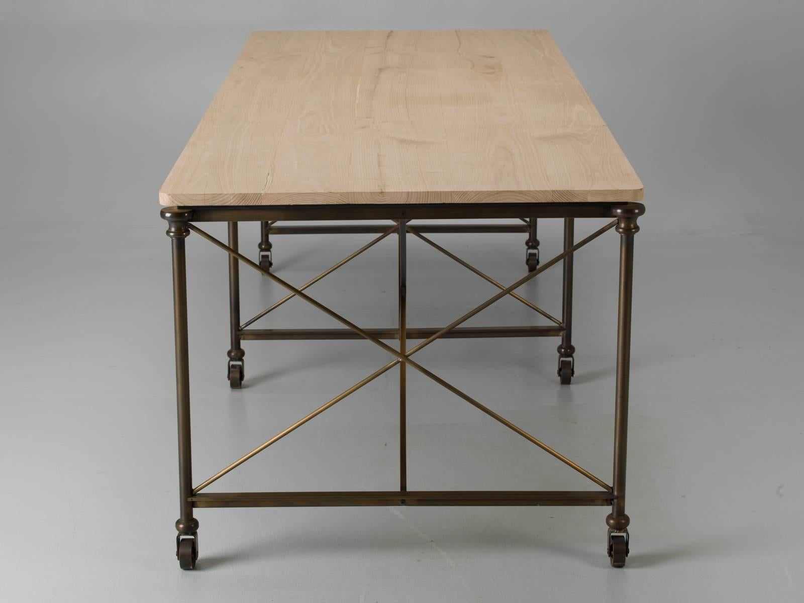 Bronze Dining Table with an Ashwood Top 3