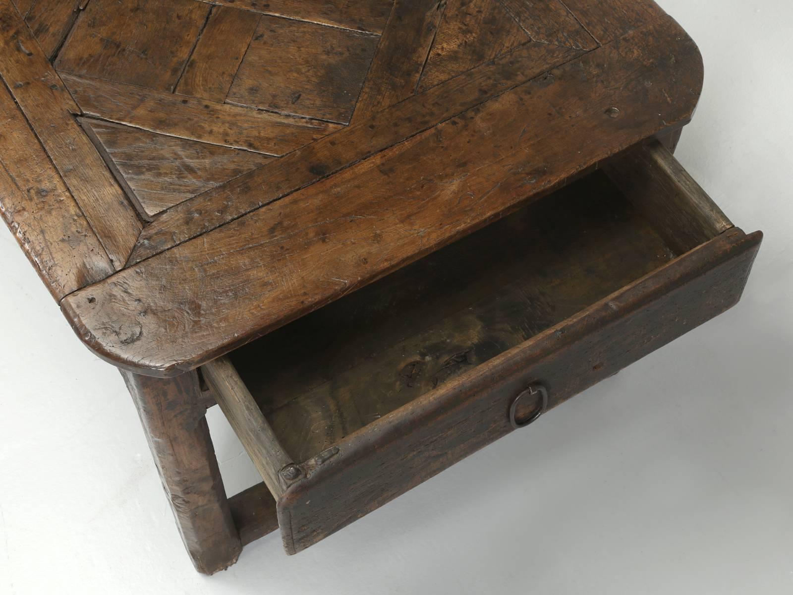 Antique French Farm Table with Drawer, circa 1700 1