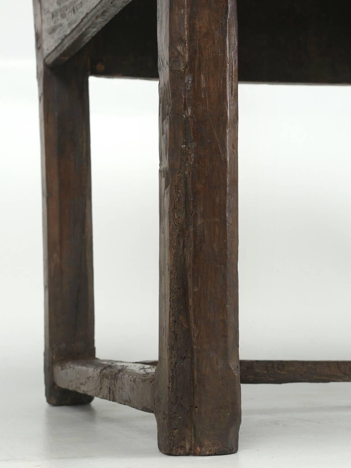 Antique French Farm Table with Drawer, circa 1700 4