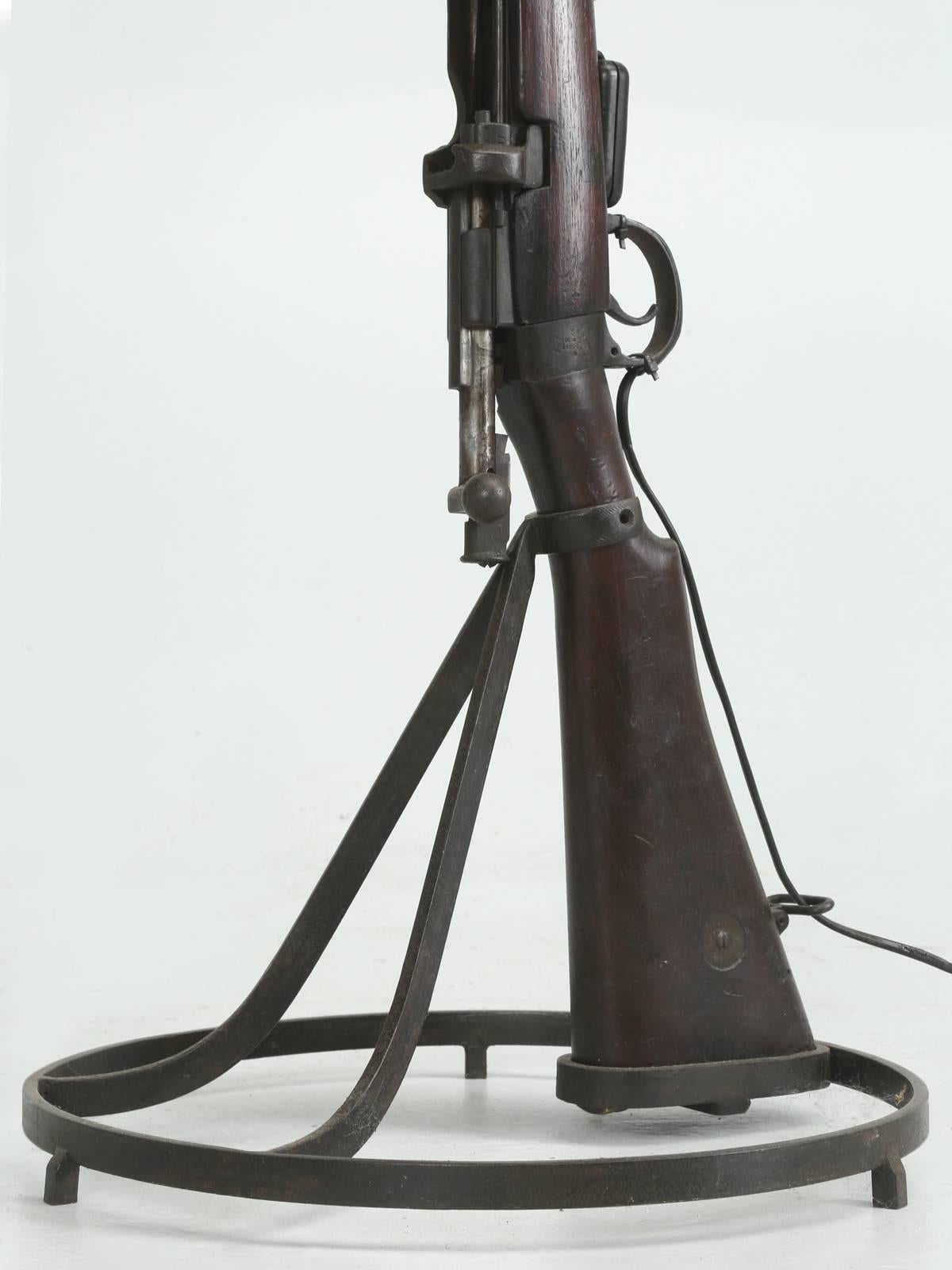 Hand-Crafted Antique English Floor Lamp from a Lee-Enfield Rifle Made by BSA, circa 1918
