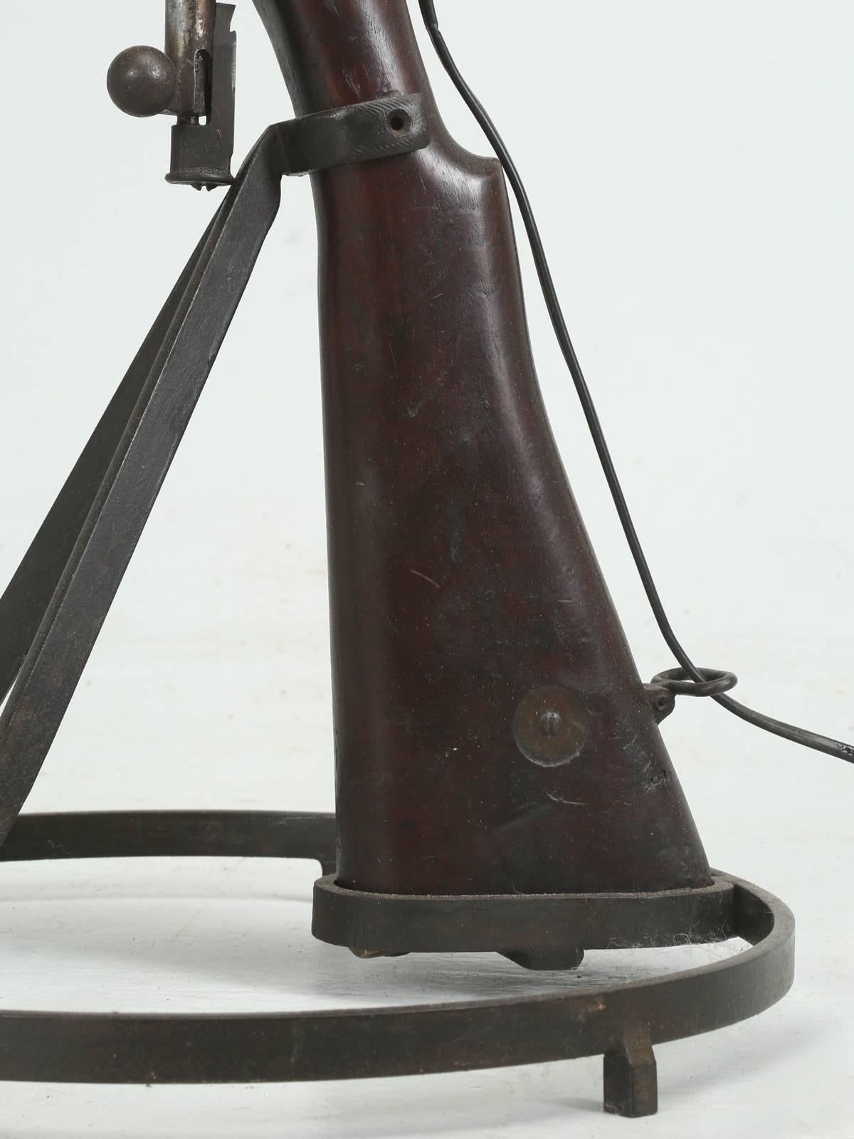 Antique English Floor Lamp from a Lee-Enfield Rifle Made by BSA, circa 1918 In Good Condition In Chicago, IL