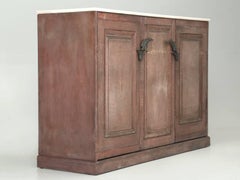 Antique Country French Original Painted Buffet or Cabinet with Marble Top