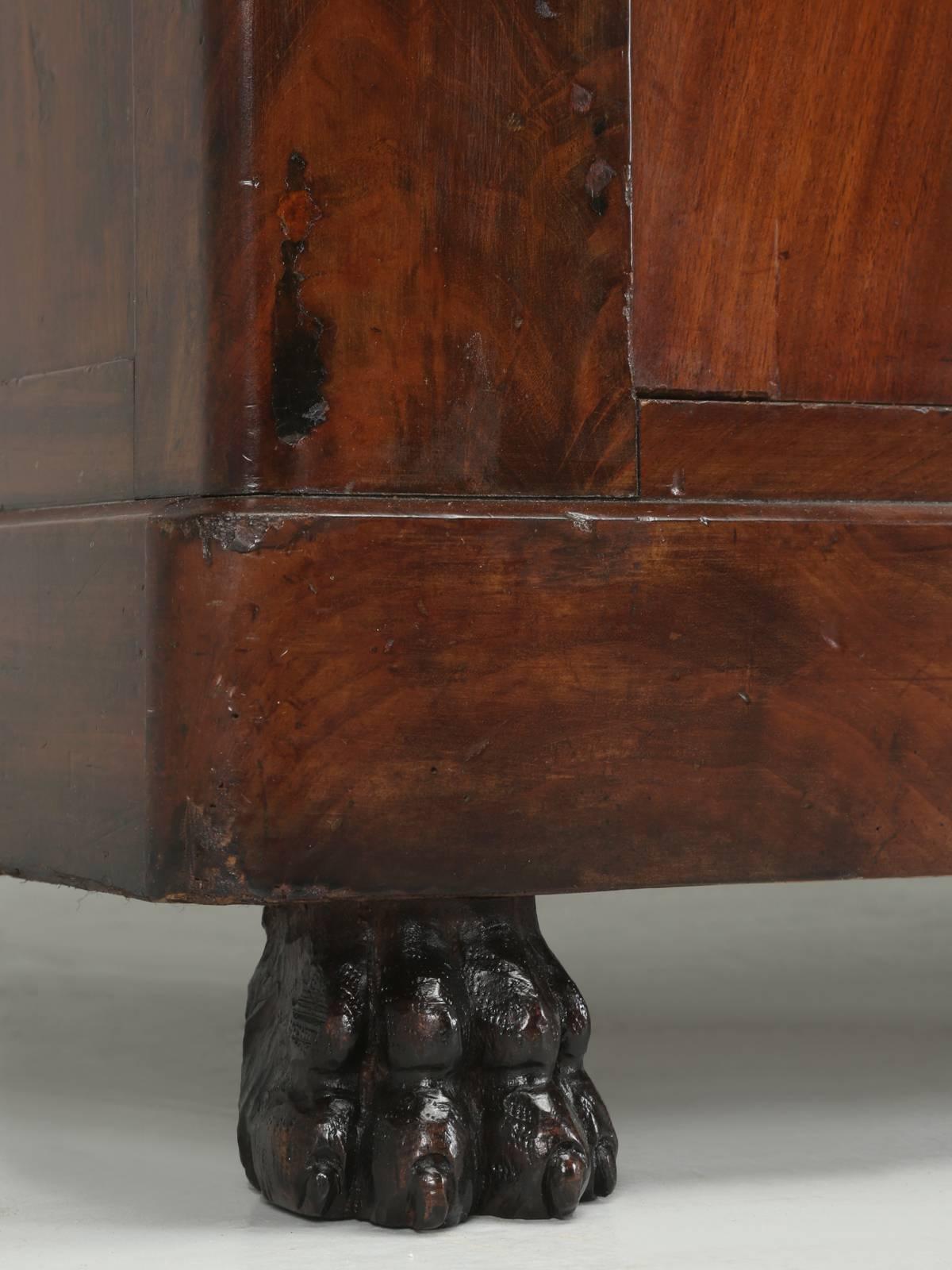 Antique French Restauration Buffet circa 1800s in Mahogany with Paw Feet 3