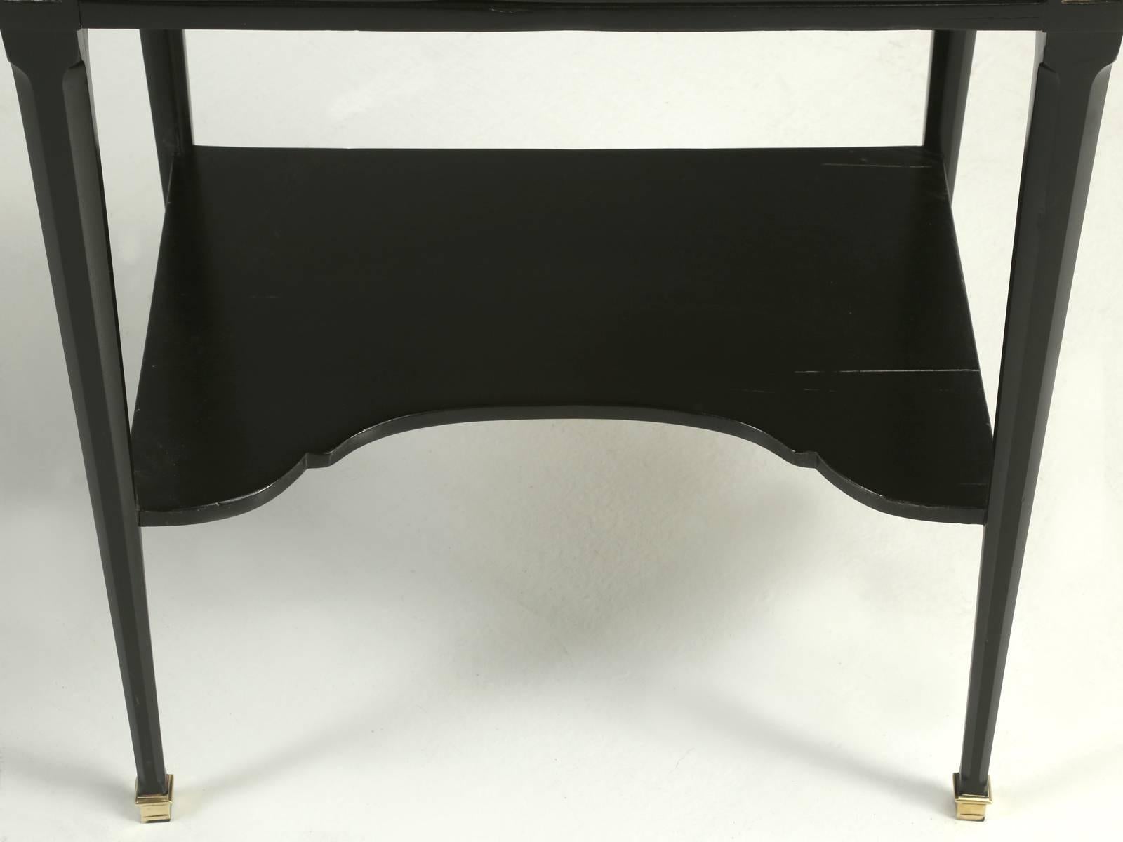 Antique French Louis XVI Style End or Side Table in an Ebonized Mahogany Finish 6