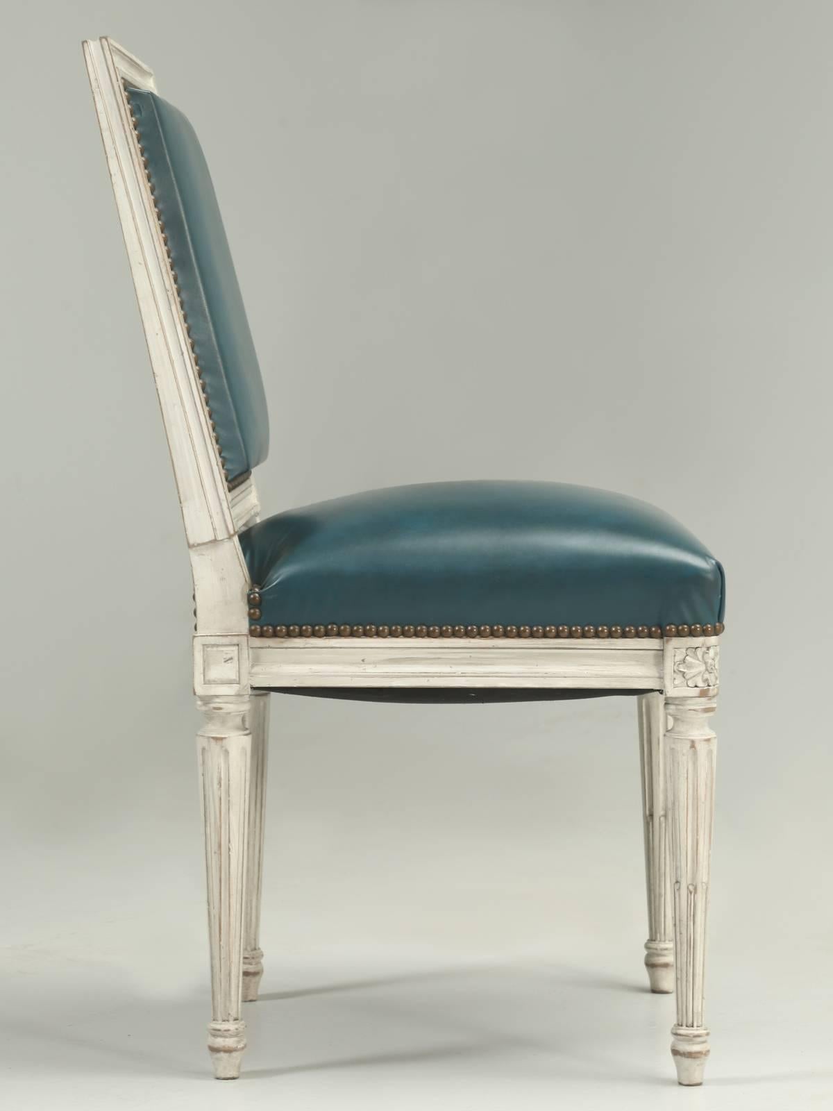 French Louis XVI Style Dining Chairs Hand-Made in France Armchair Available For Sale 3