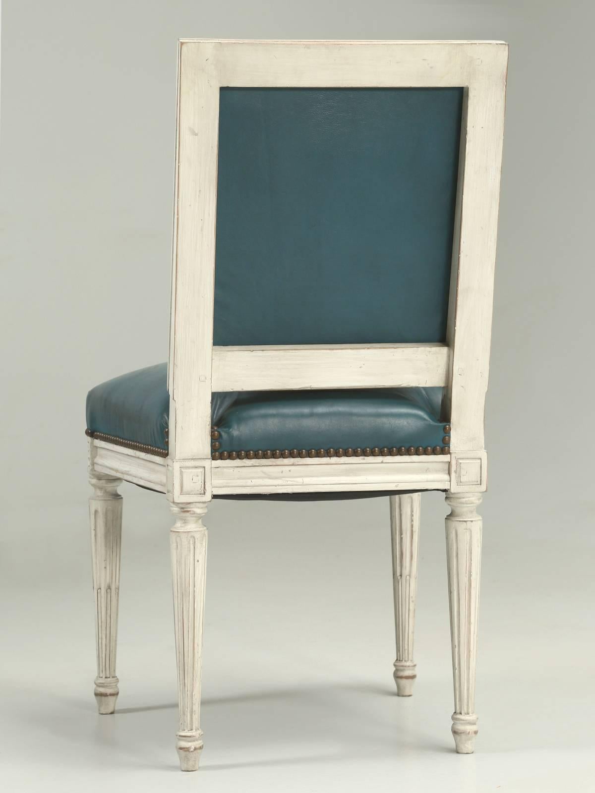 French Louis XVI Style Dining Chairs Hand-Made in France Armchair Available For Sale 4