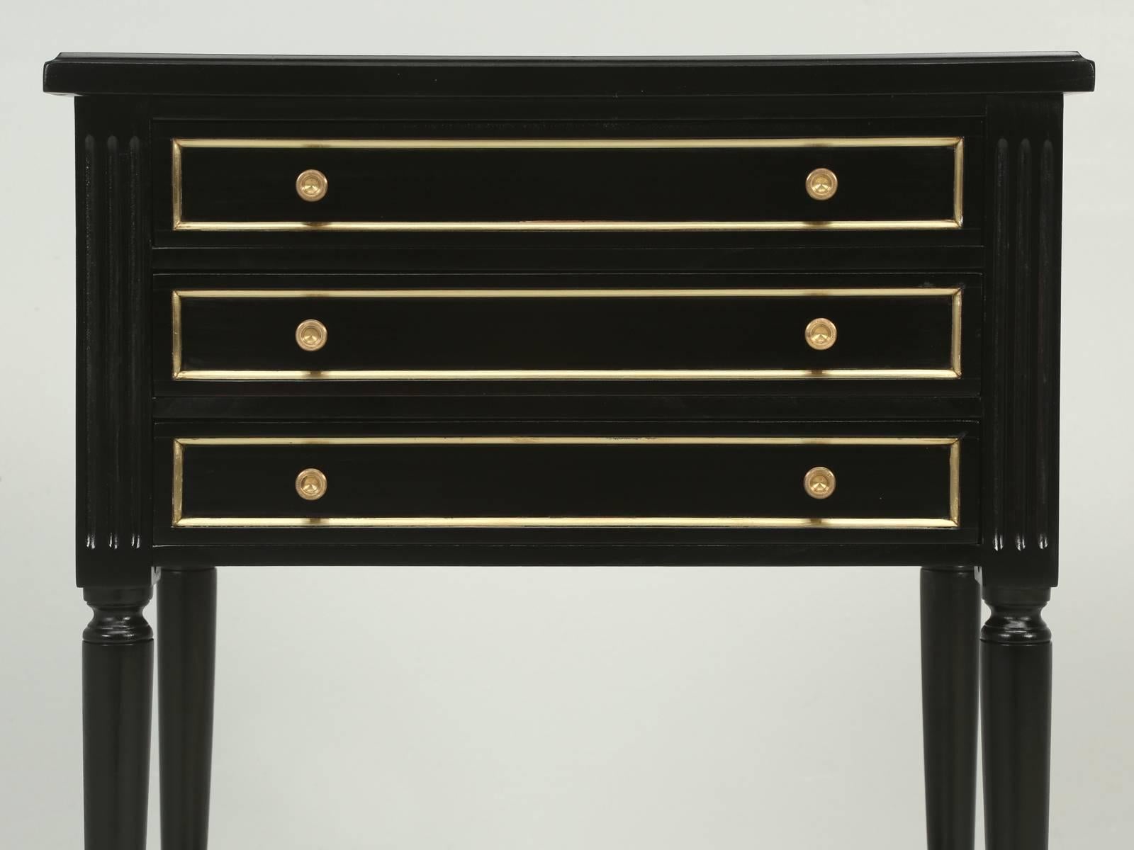 Mid-20th Century French Louis XVI Style Ebonized Nightstand or Side Table