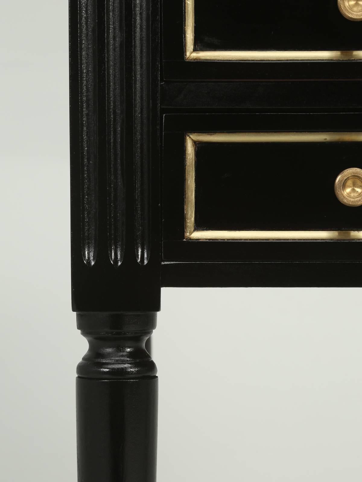 French Louis XVI Style Ebonized Nightstand or Side Table 2