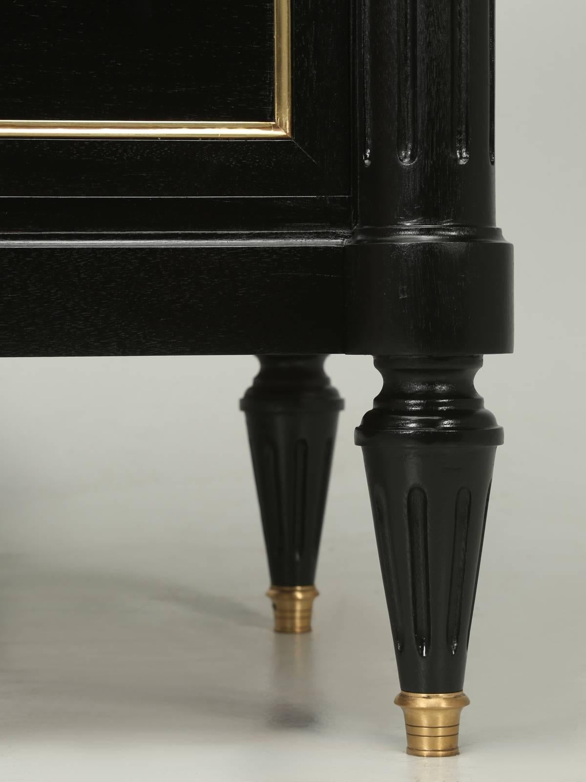 Jansen Inspired Black Louis XVI Style French Commode, or Chest of Drawers 5