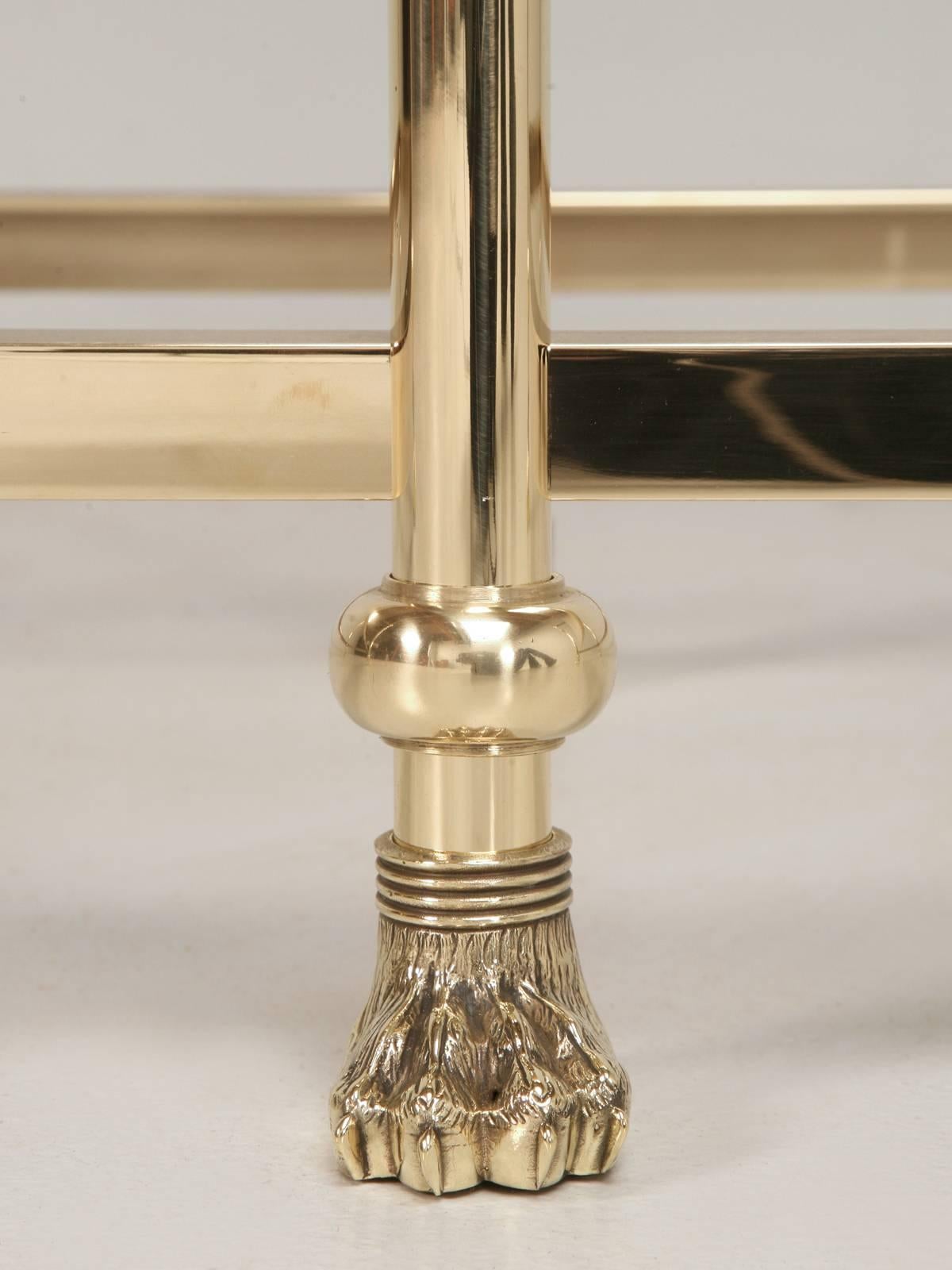 American Solid Brass Console Table, or Kitchen Island Paw Feet Per Your Specifications For Sale