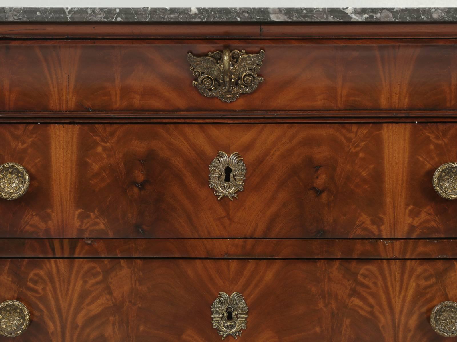 Antique French Commode in Mahogany with Exquisite Hardware 2