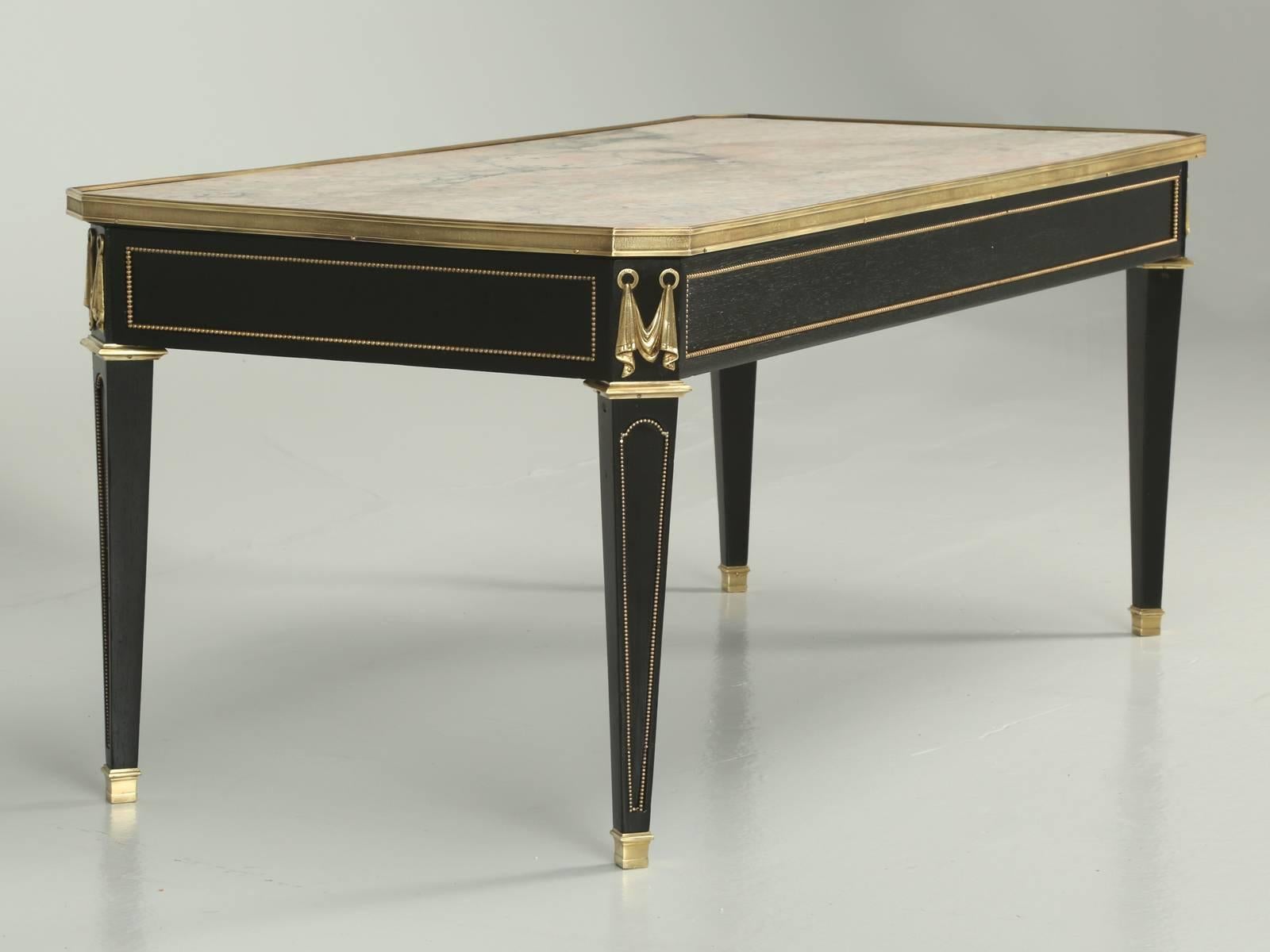 Empire Vintage French Jansen Inspired Ebonized Mahogany Coffee or Cocktail Table