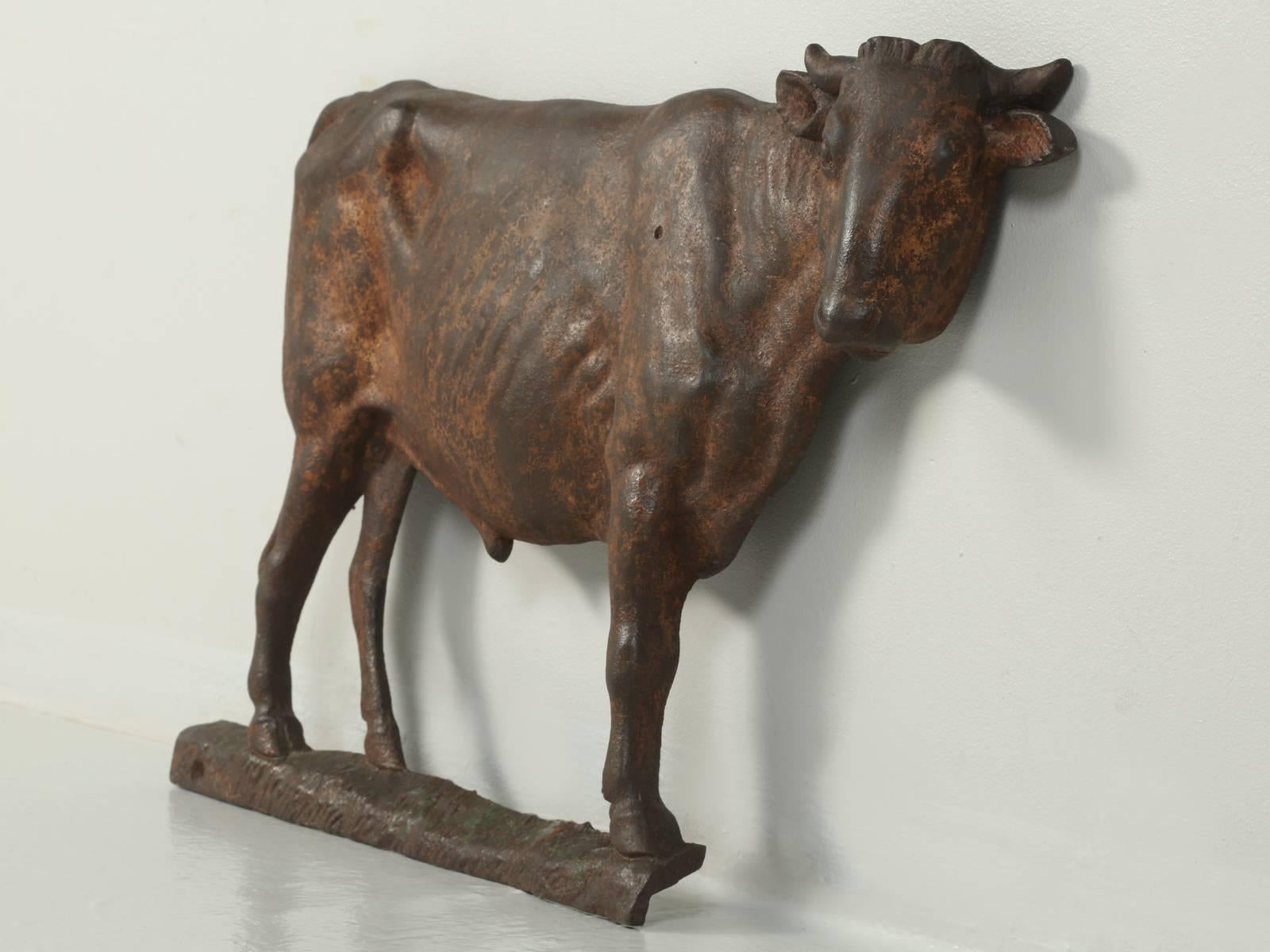 The perfect finishing touch for that Country French Kitchen. This Steer sign probably came from an old French butcher shop in the Marseille area and it appears to have been made in the late 1800s. The patina is absolutely untouched, or just like you