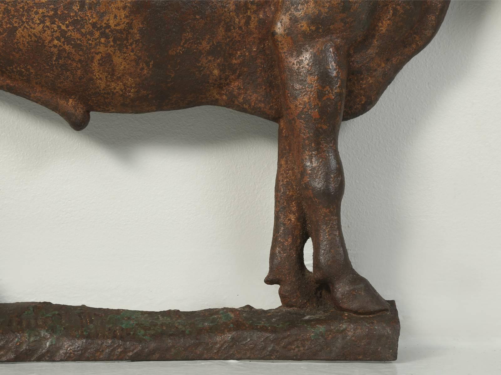 Antique French Steer Sign from a Butch Shop in Cast Iron 2