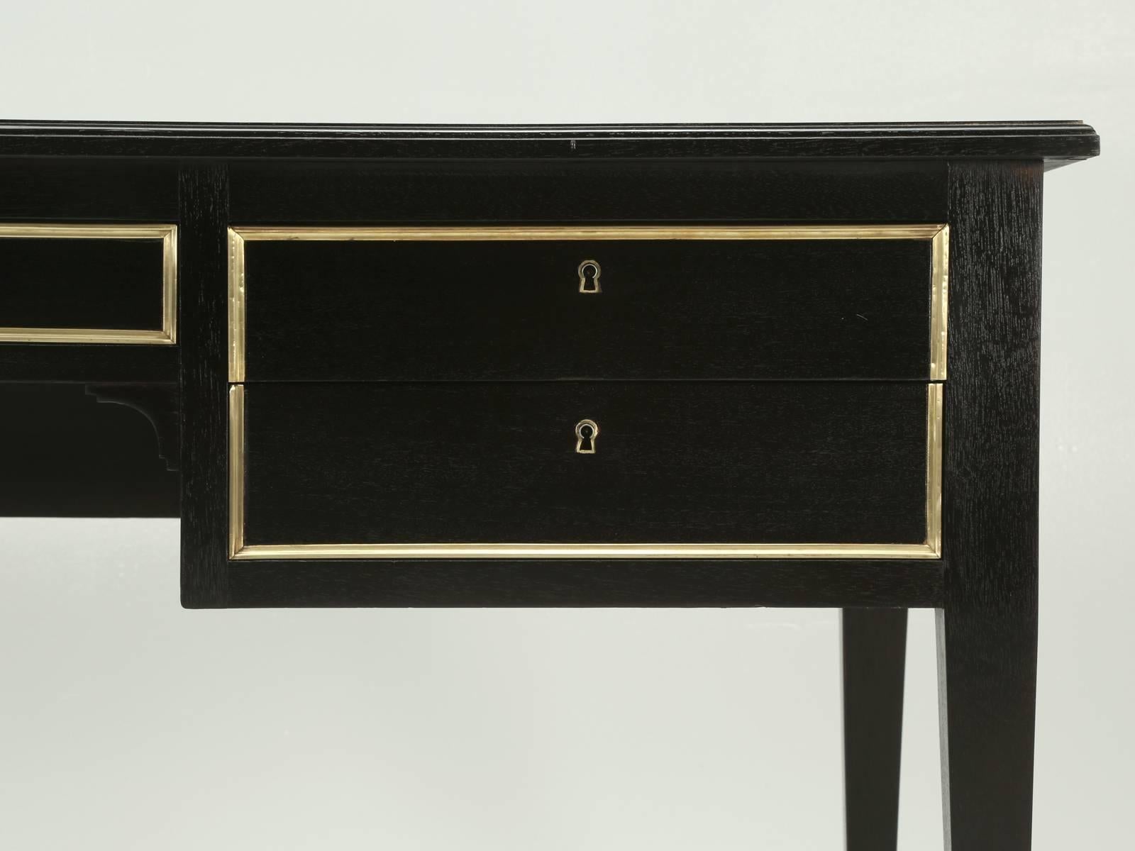 Mid-20th Century Jansen Inspired Old French Louis XVI Desk in an Ebonized Finish
